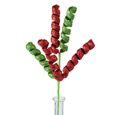 16" Frizzy Curly Pick: Red, Lime Green Item Number: 82510RDGN