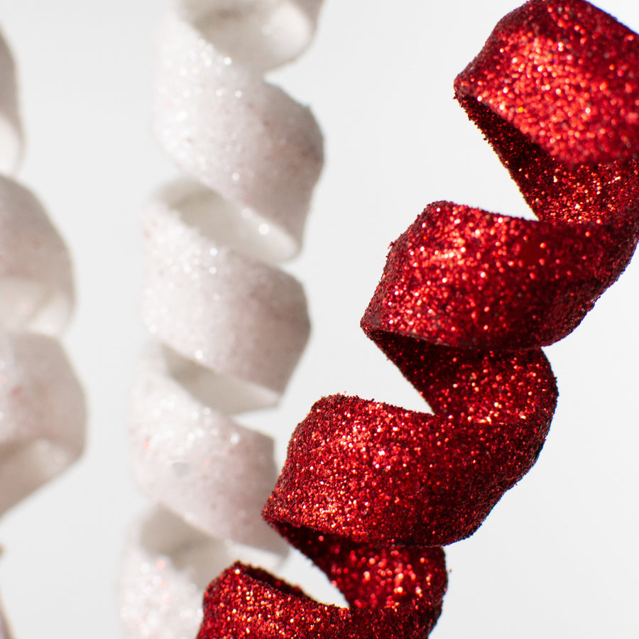 16" Frizzy Curly Pick: Red, White detail photo 3