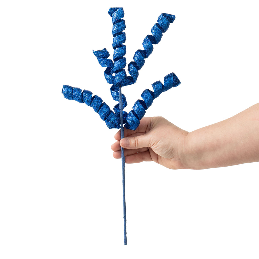 16" Frizzy Curly Pick: Royal Blue detail photo 3