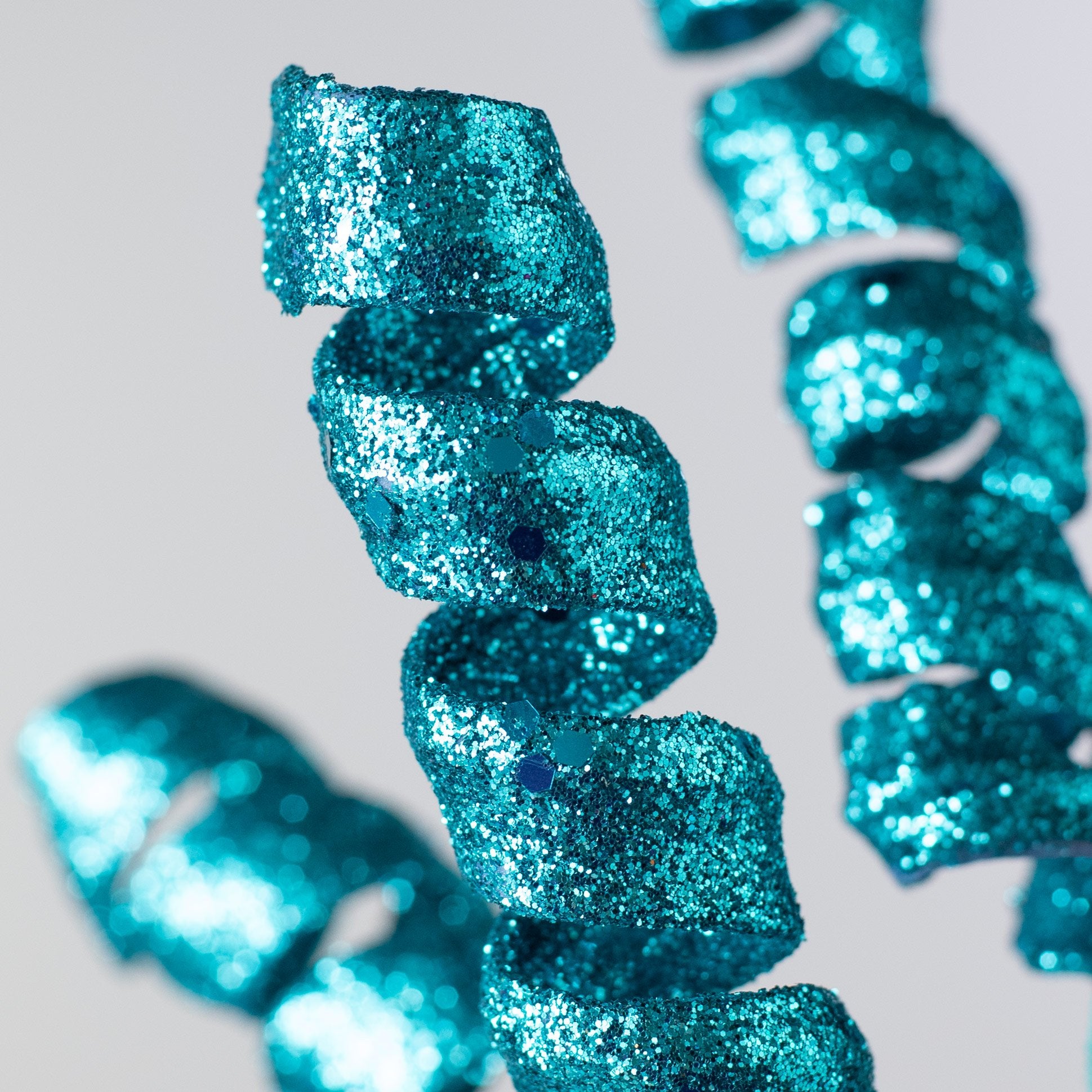 16" Frizzy Curly Pick: Turquoise Blue Lifestyle Photo