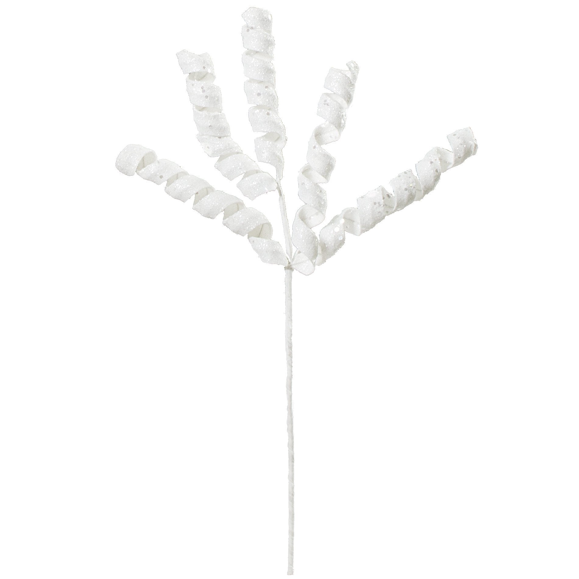 16" Frizzy Curly Pick: White detail photo 3