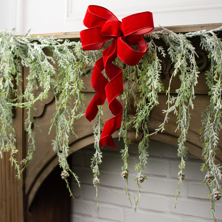 6' Frosted Cedar Hanging Pine Garland Lifestyle Photo
