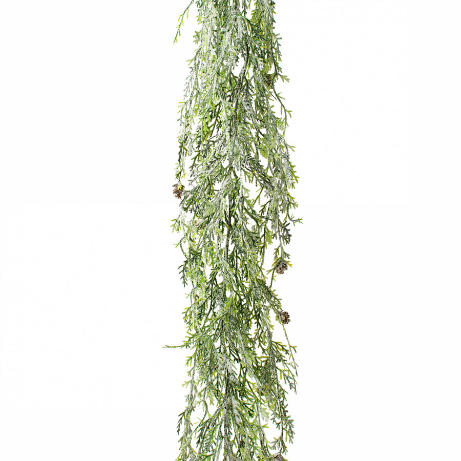 6' Frosted Cedar Hanging Pine Garland Item Number: 85347FROST