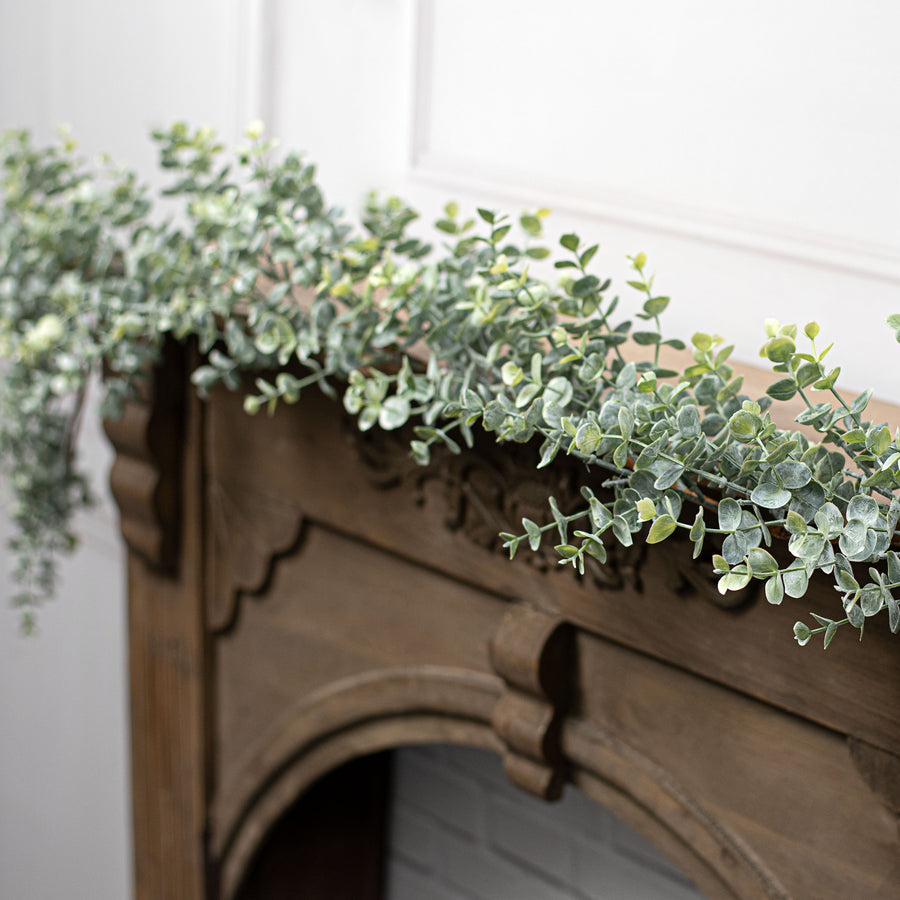 6' Frosted Eucalyptus Garland Lifestyle Photo