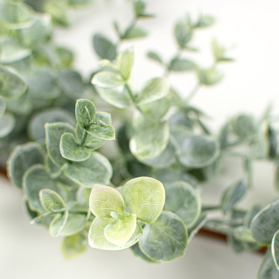 6' Frosted Eucalyptus Garland detail photo 4