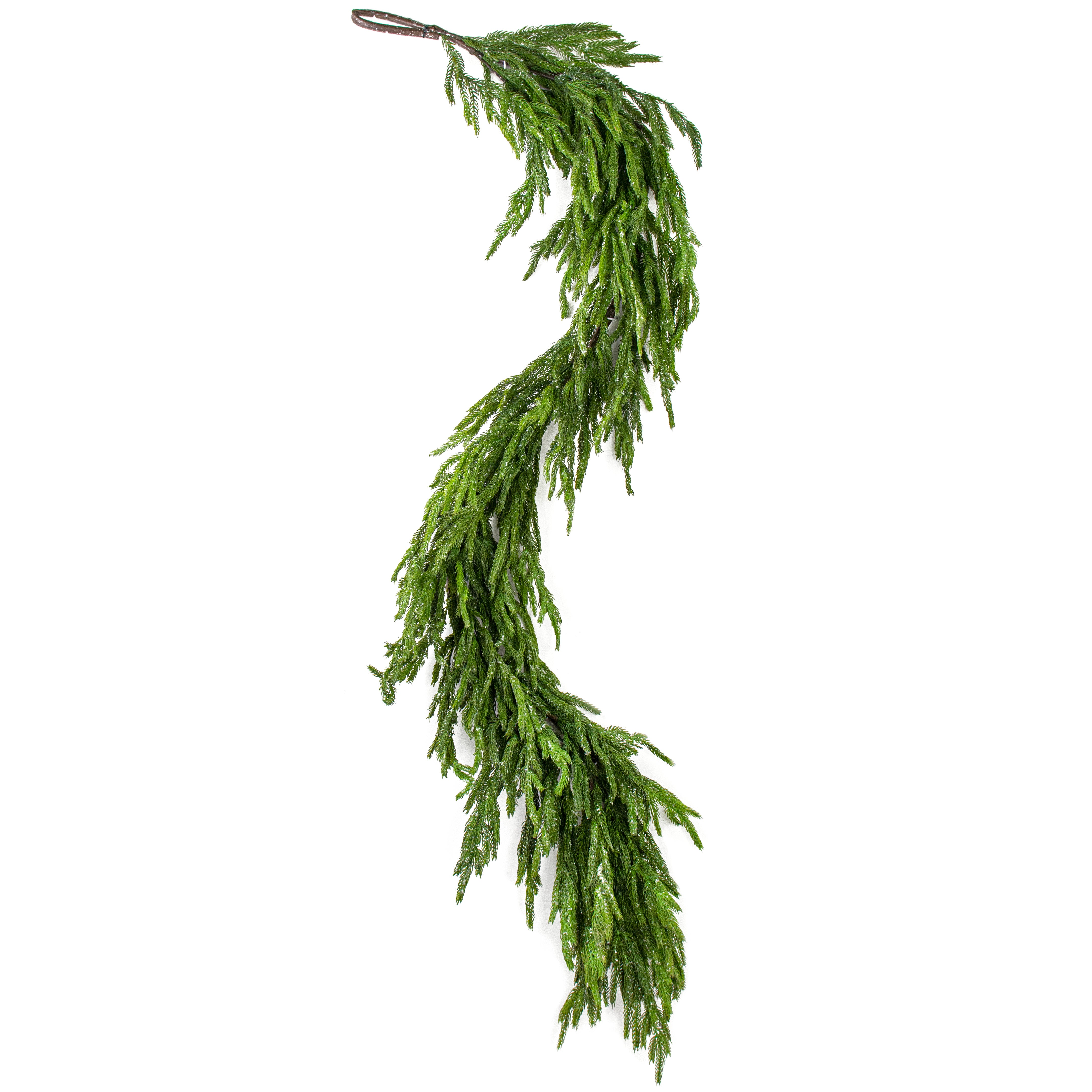 70" Frosted Fir Pine Garland detail photo 4