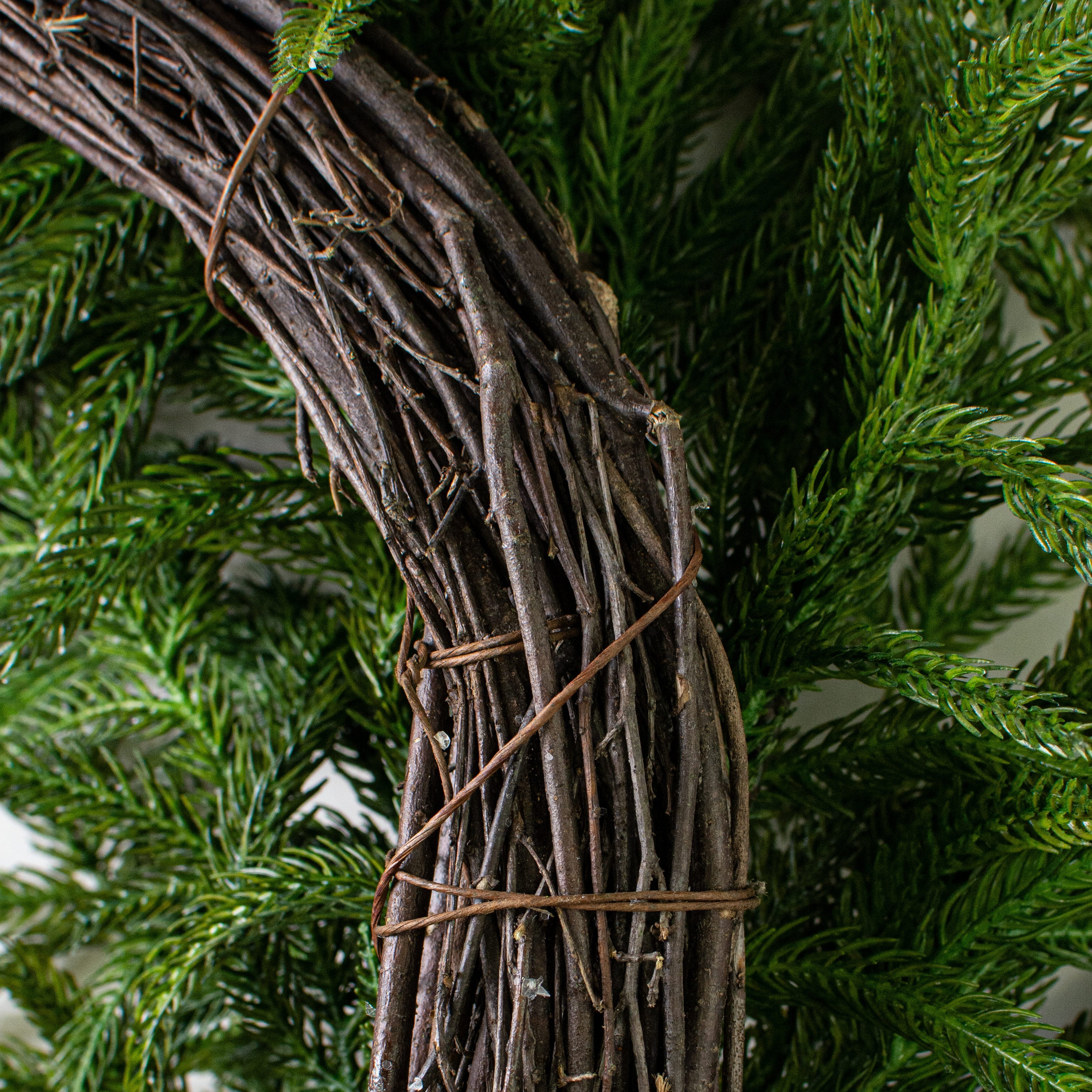 24" Frosted Fir Pine Wreath detail photo 4