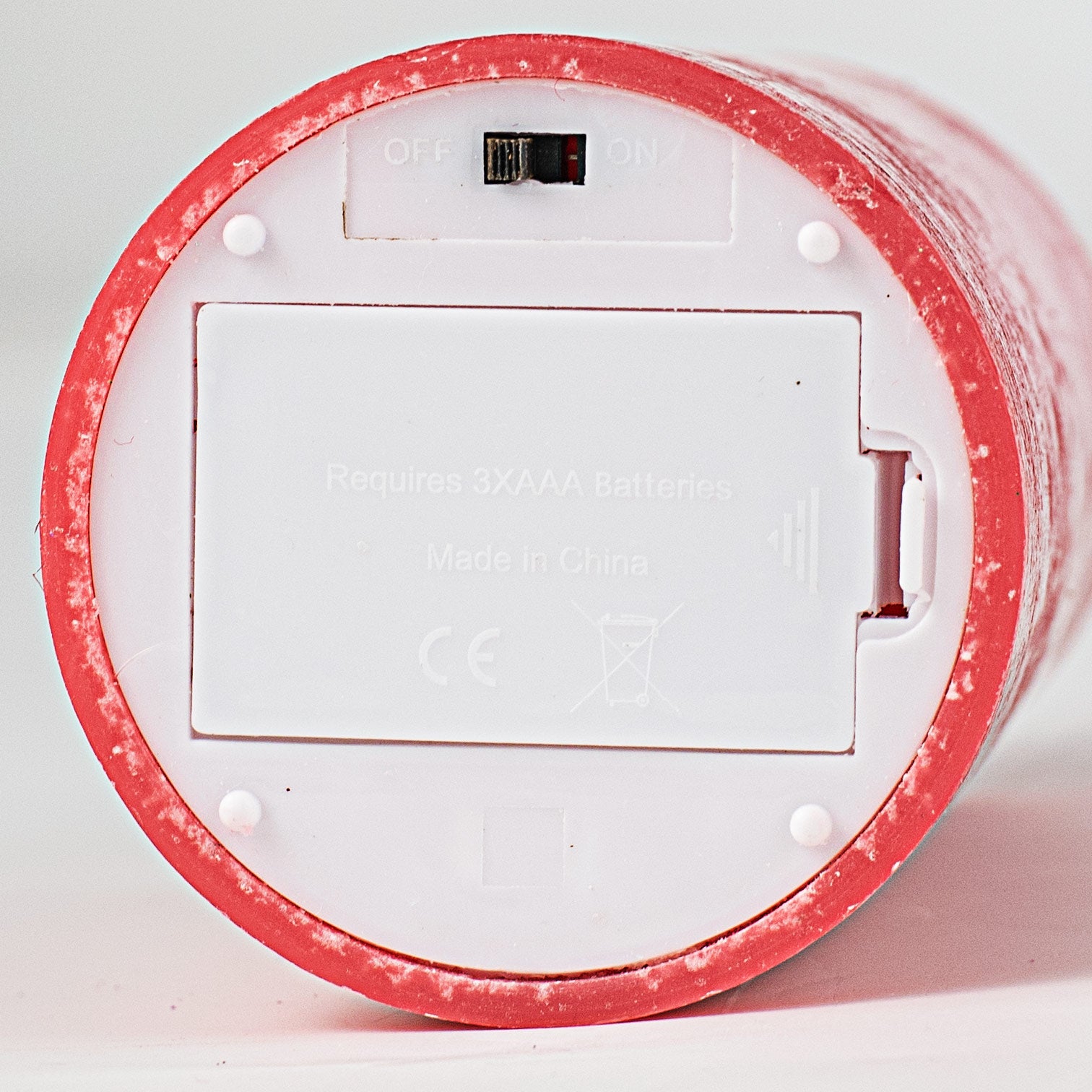 6" Frosted Flameless Candle: Red detail photo 3