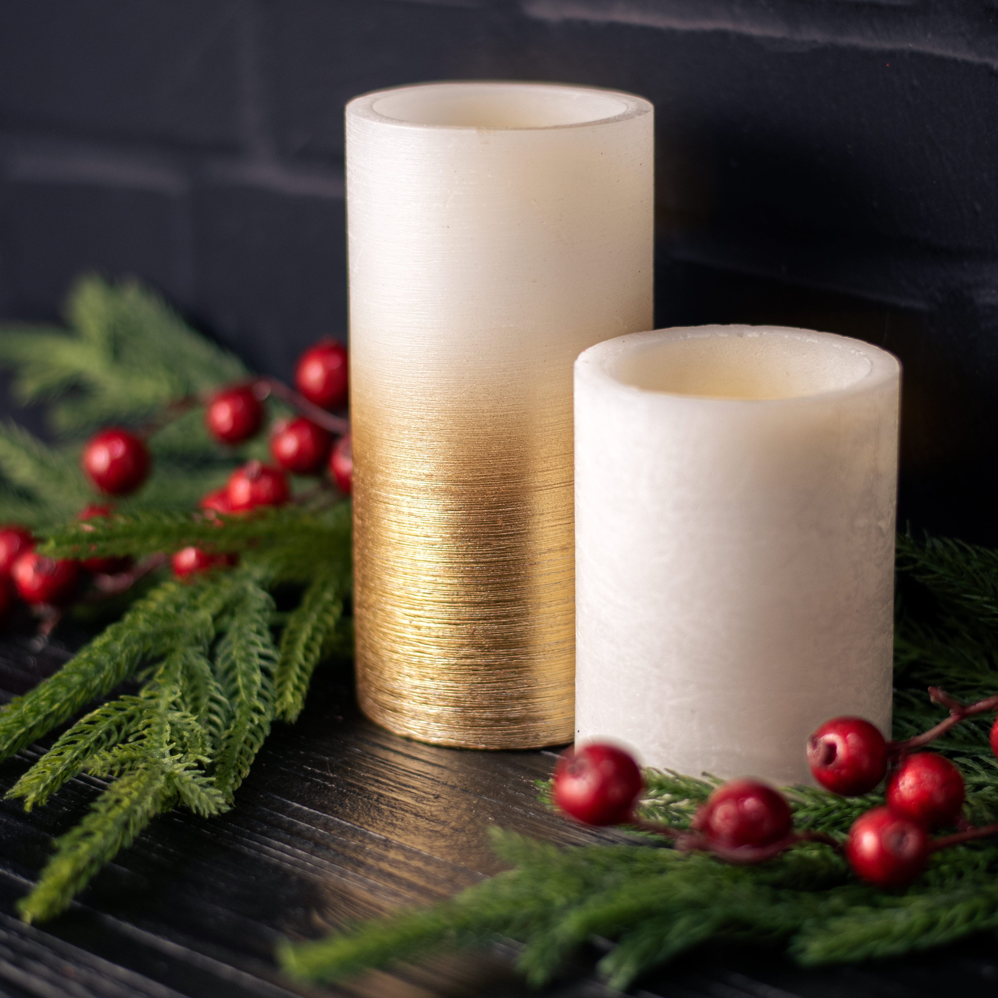 4" Frosted Flameless Candle: White Lifestyle Photo