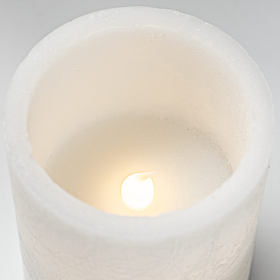 4" Frosted Flameless Candle: White detail photo 3