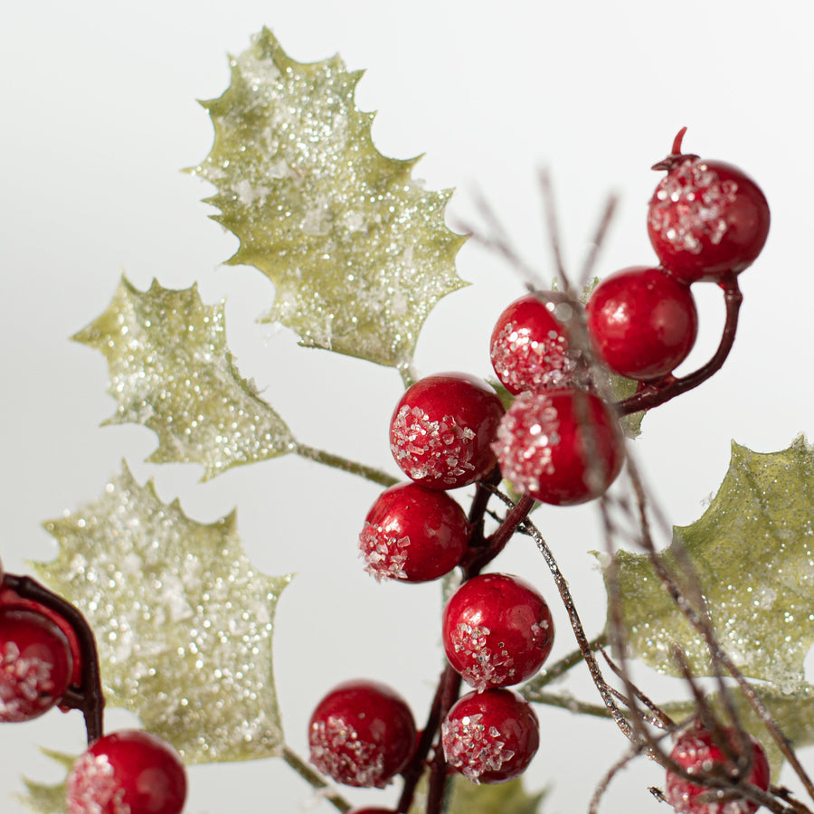 15" Frosted Holly Berry Pick detail photo 3
