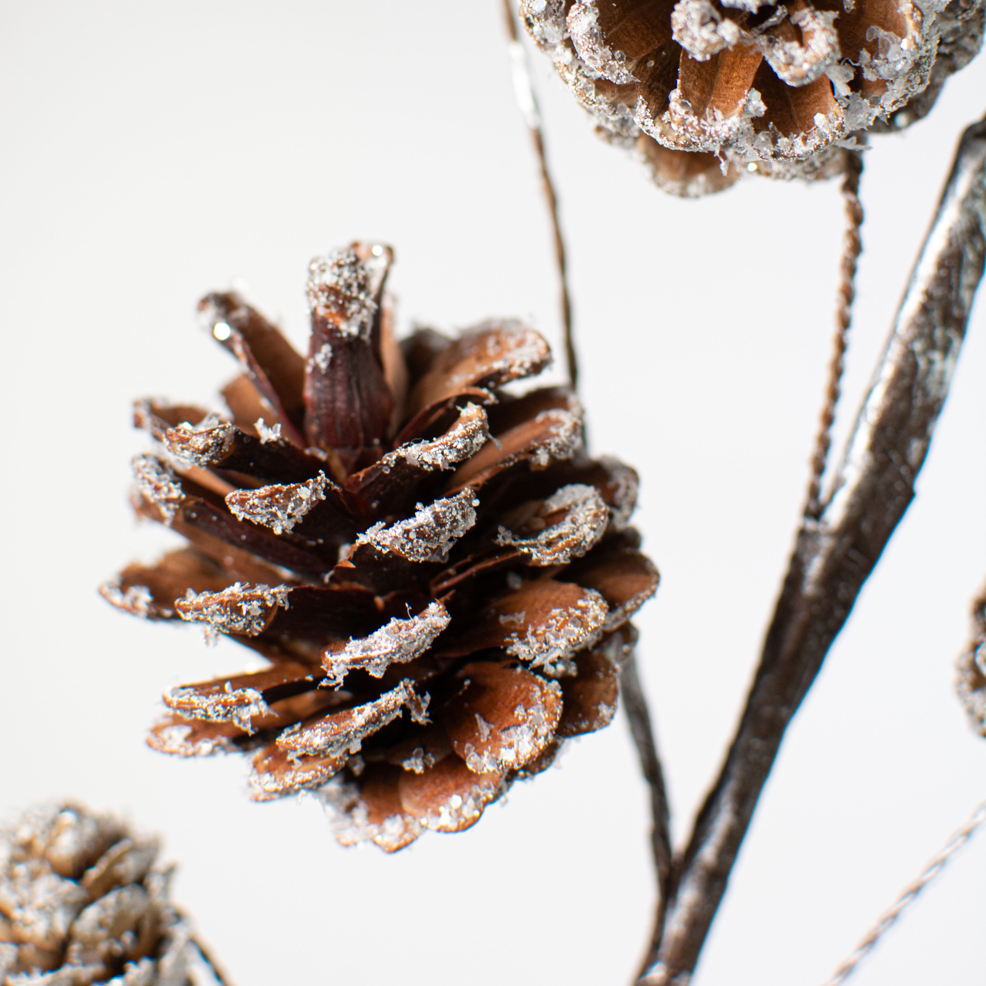 25" Frosted Pinecone Spray Lifestyle Photo