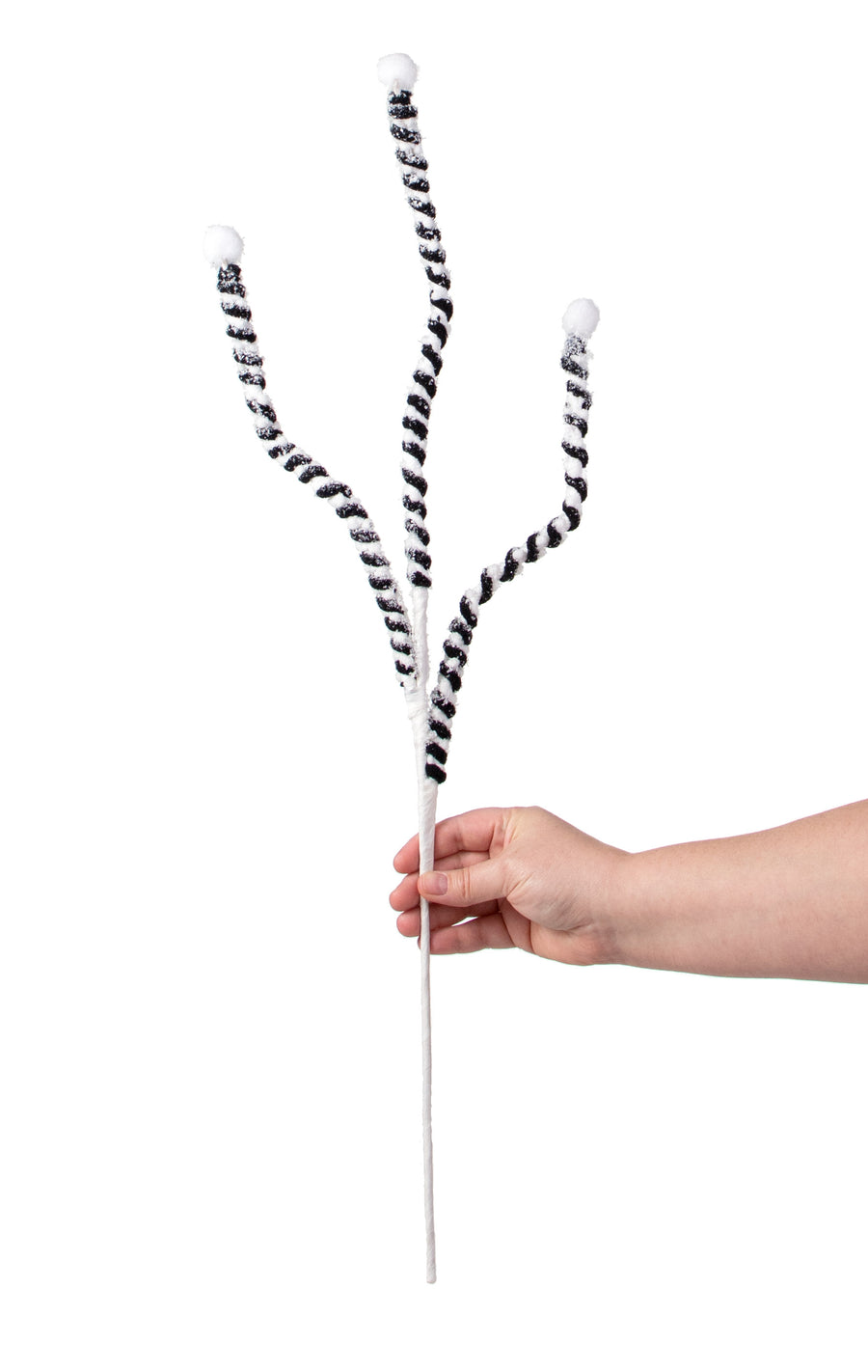 25" Frosted Twist Spray: Black & White detail photo 3