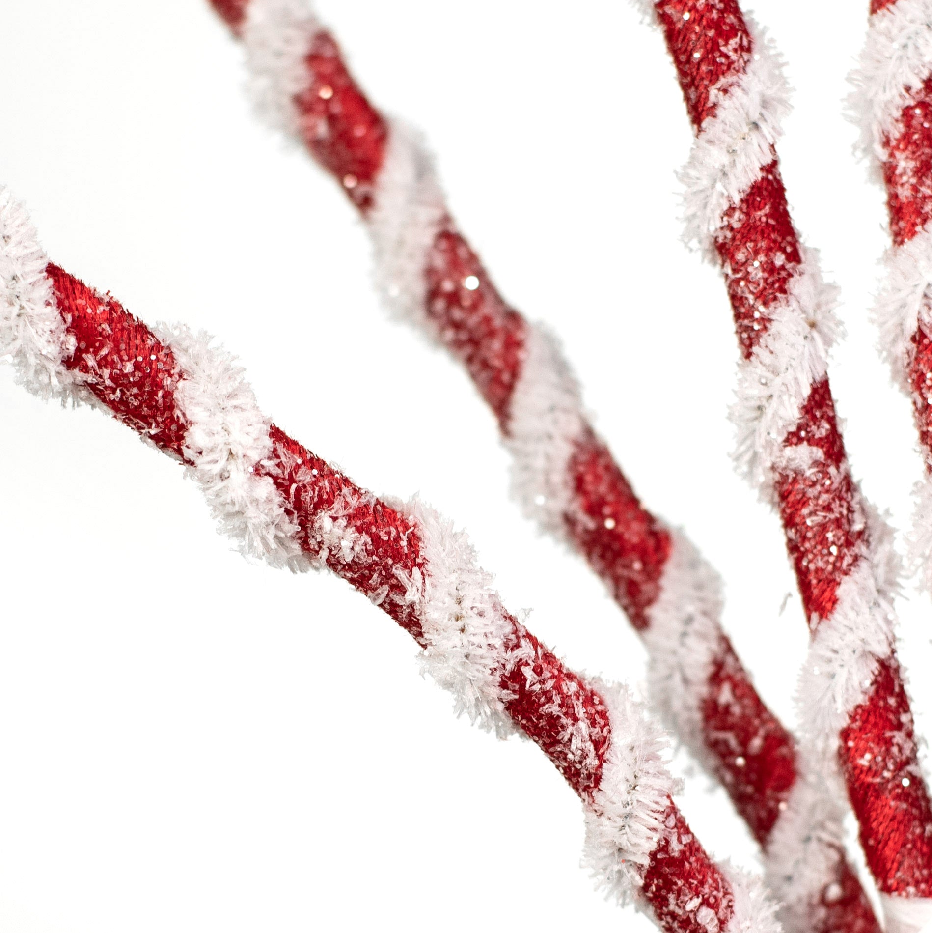 23" Frosted Twizzle Spray: Red & White Lifestyle Photo