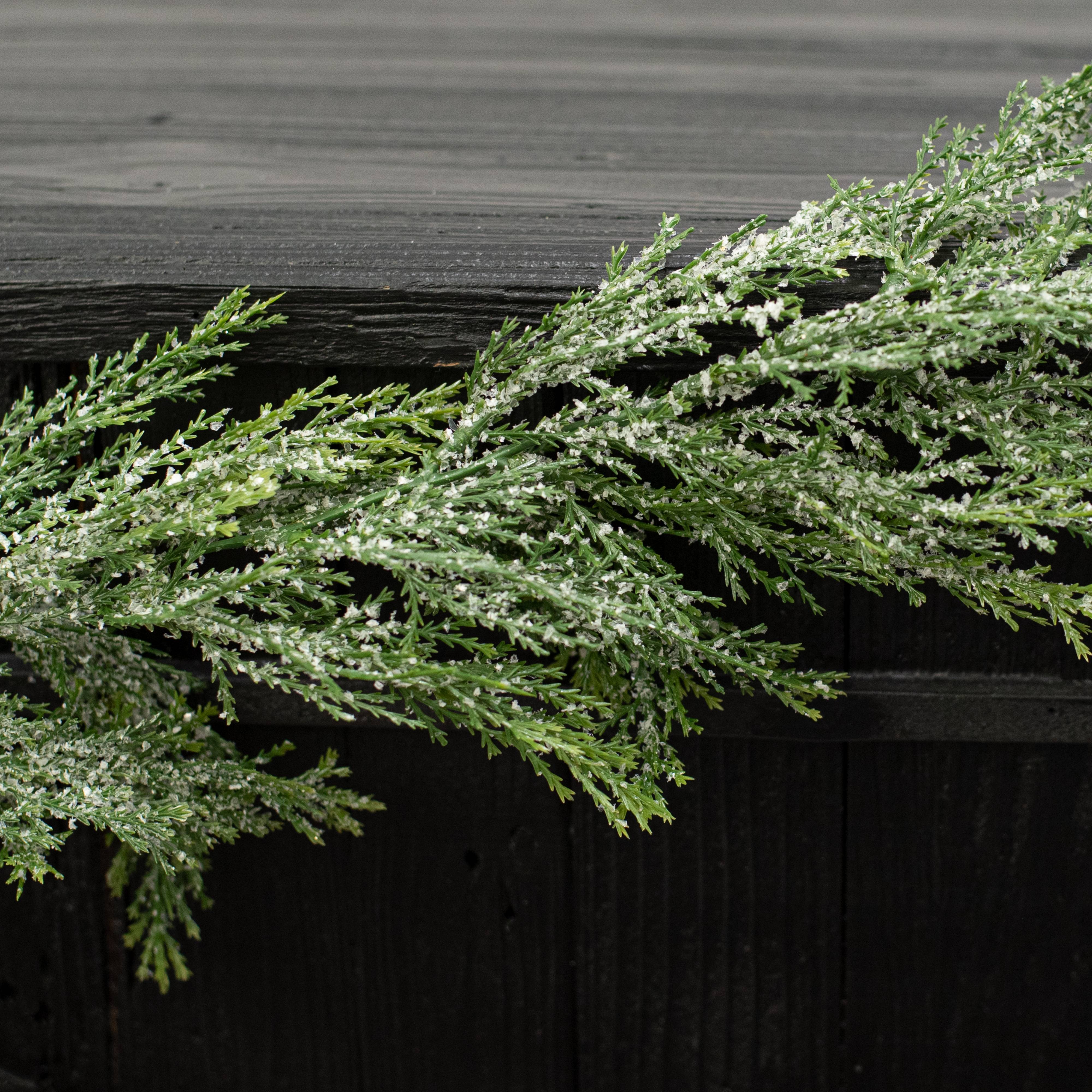 6' Frosted Value Cedar Garland detail photo 5