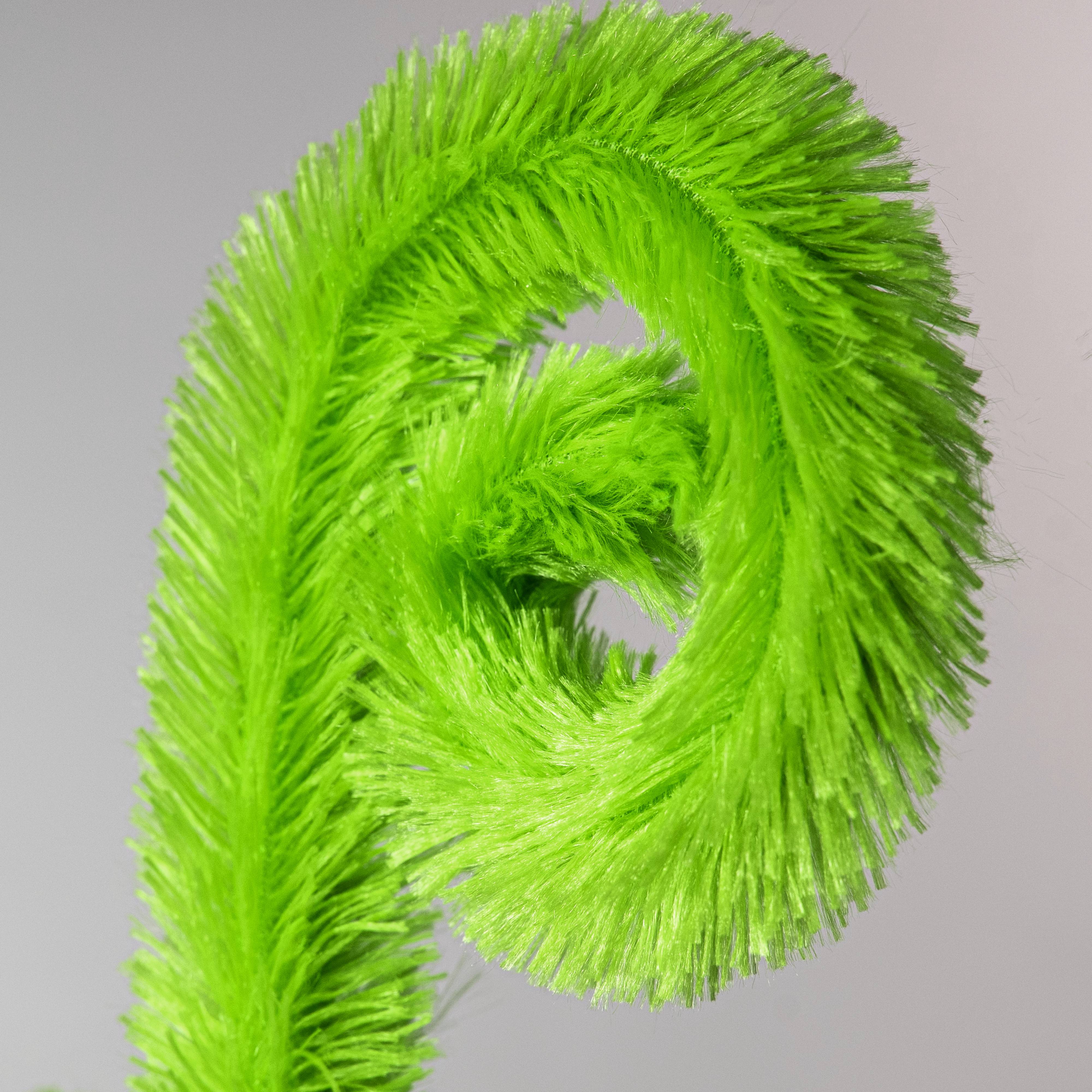 28" Furry Curly Spray: Lime Green Lifestyle Photo