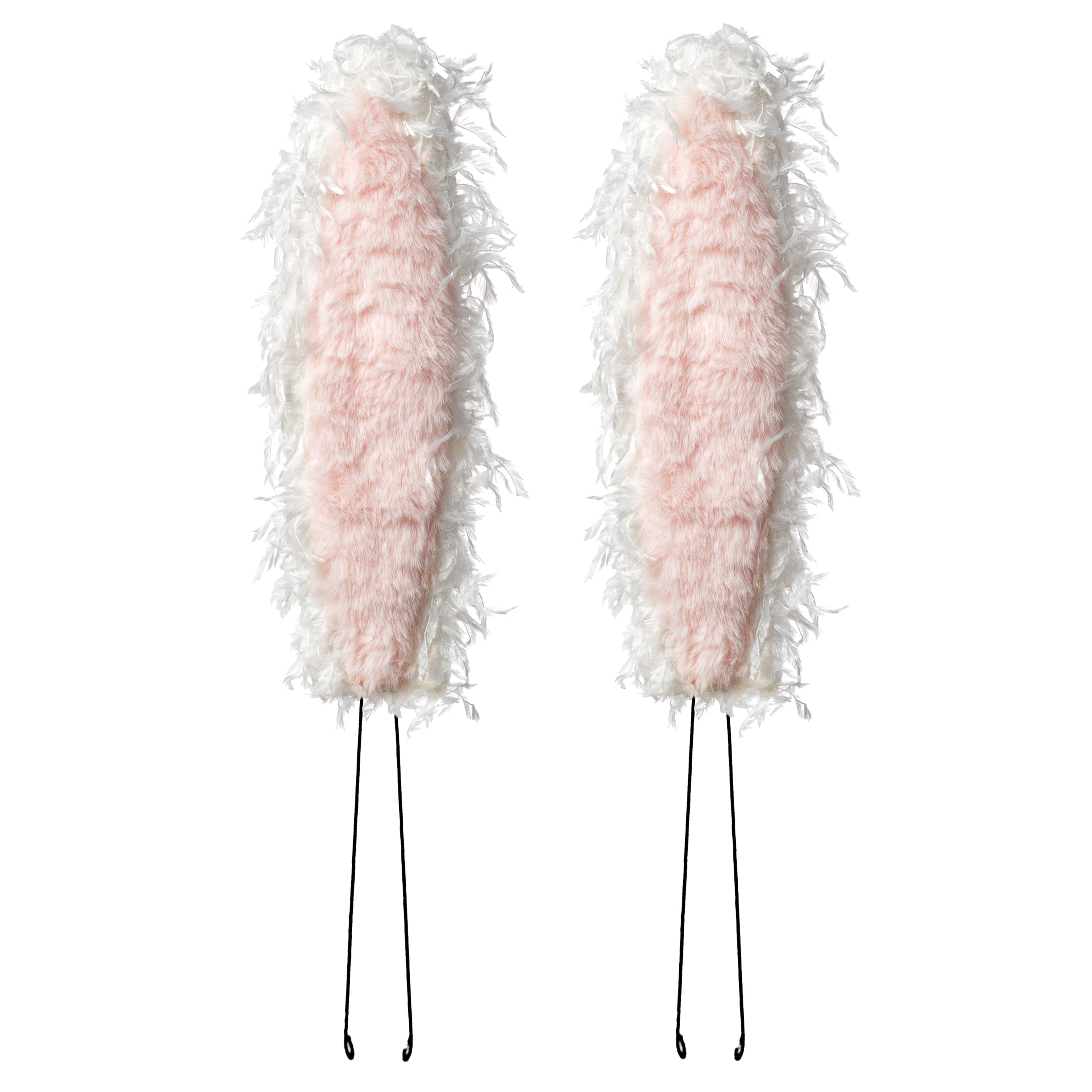10" Furry Fabric Bunny Ears Wreath Accent Item Number: HE725915