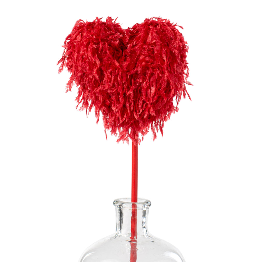 17" Furry Fabric Heart Pick: Red Item Number: HV136524