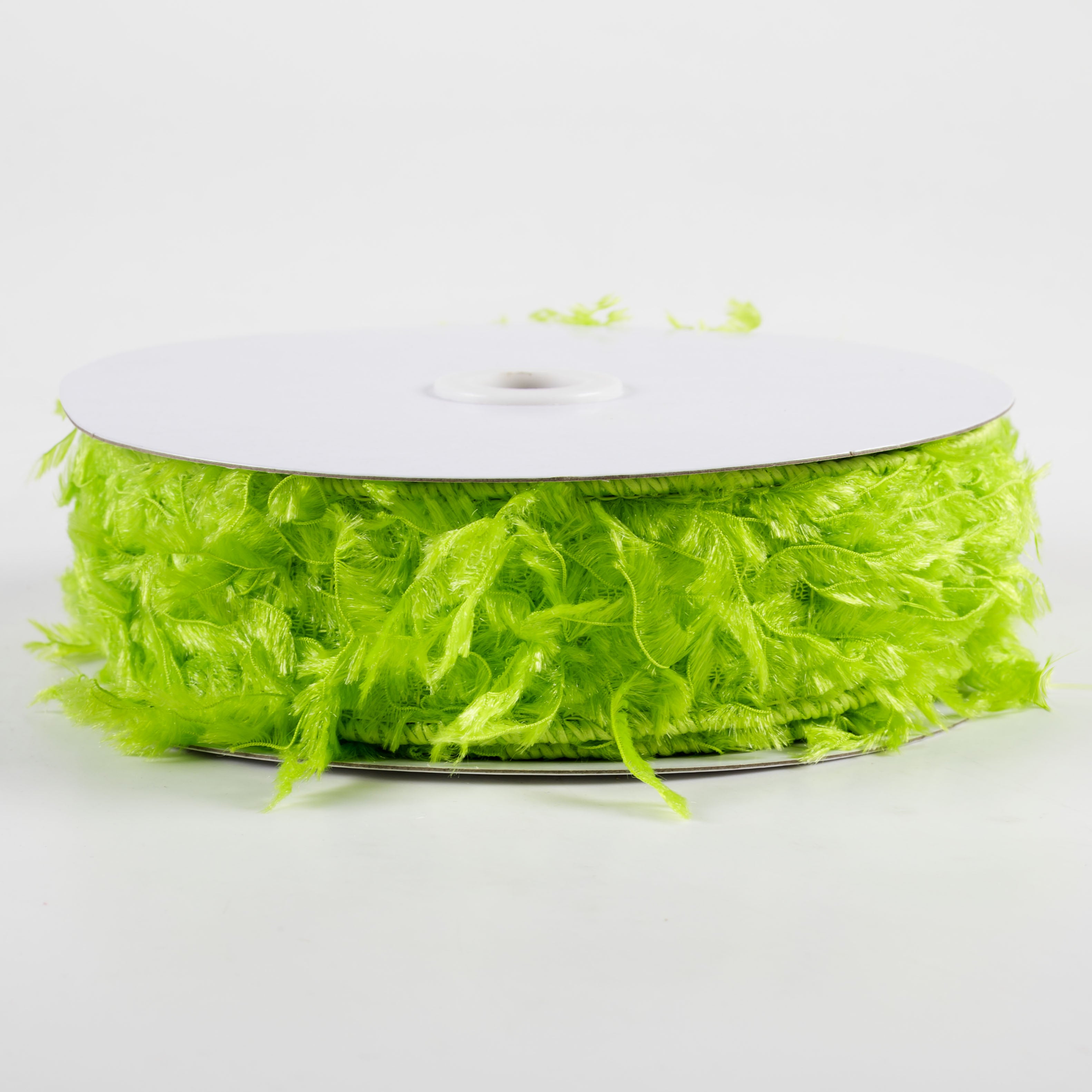 1.5" Furry Fabric Ribbon: Lime Green (10 Yards)