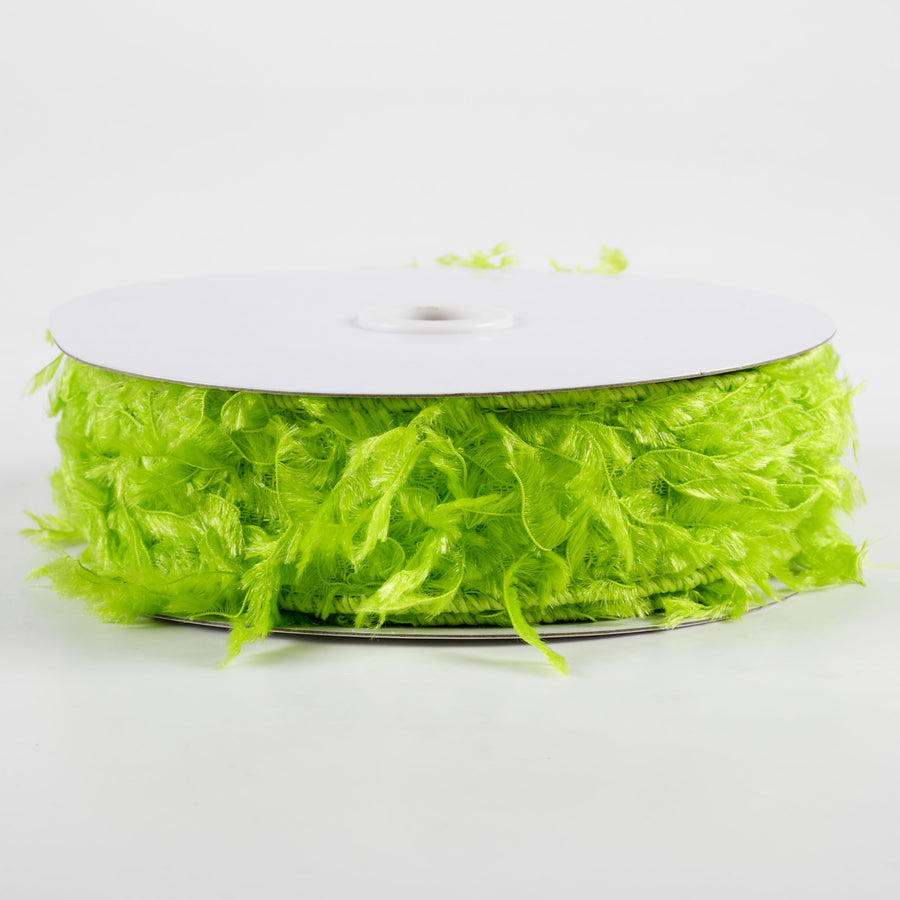 1.5" Furry Fabric Ribbon: Lime Green (10 Yards)