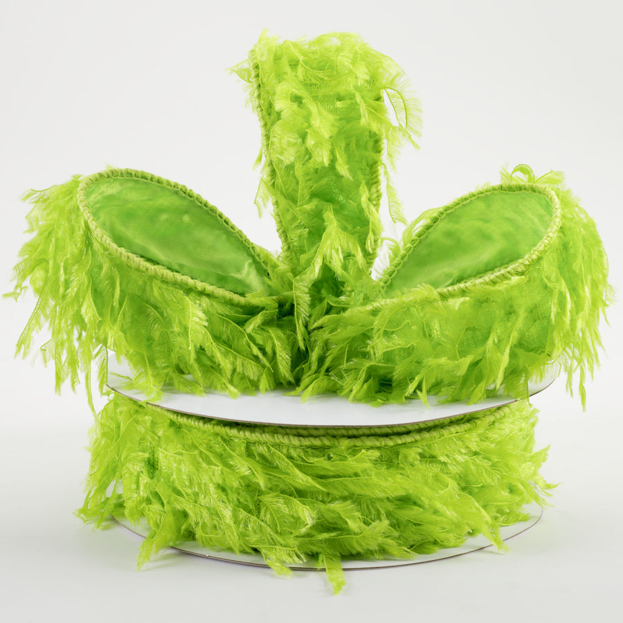 1.5" Furry Fabric Ribbon: Lime Green (10 Yards) Lifestyle Photo