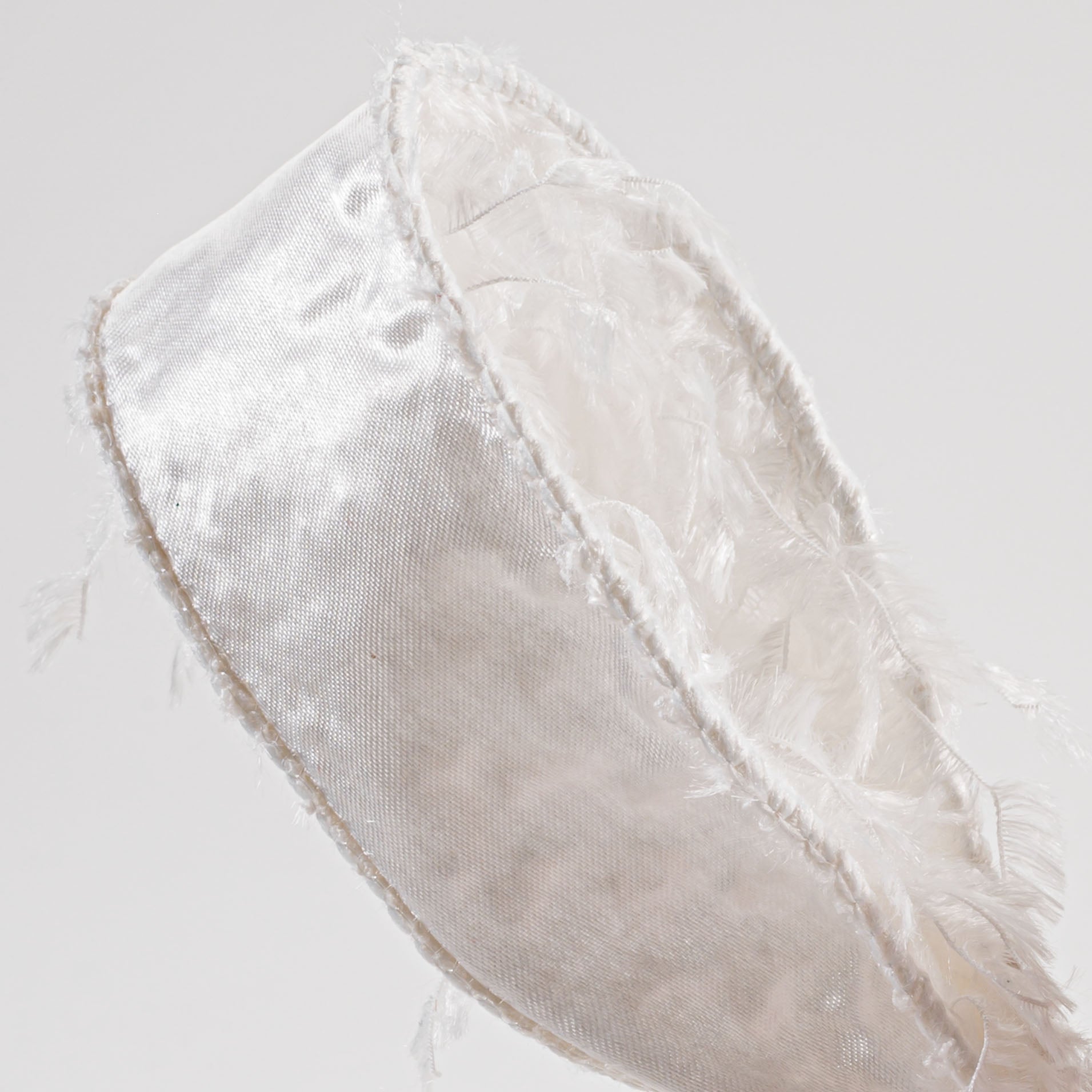 1.5" Furry Fabric Ribbon: White (10 Yards) detail photo 3