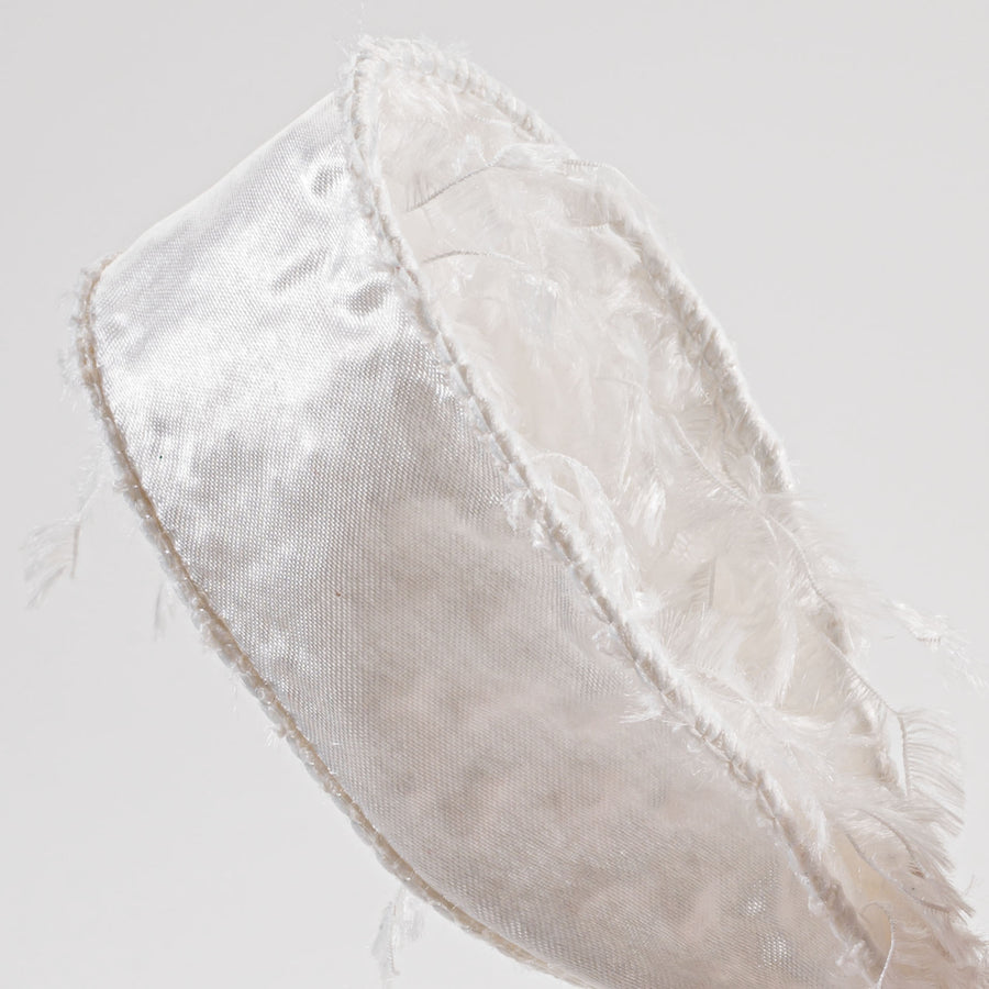 1.5" Furry Fabric Ribbon: White (10 Yards) detail photo 3