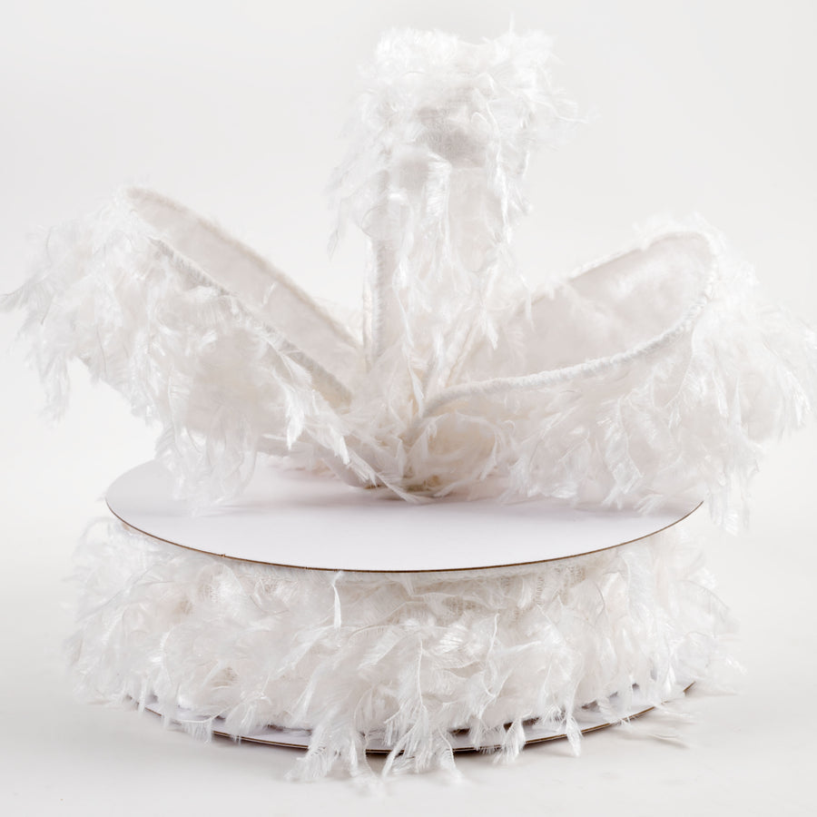 1.5" Furry Fabric Ribbon: White (10 Yards) Lifestyle Photo