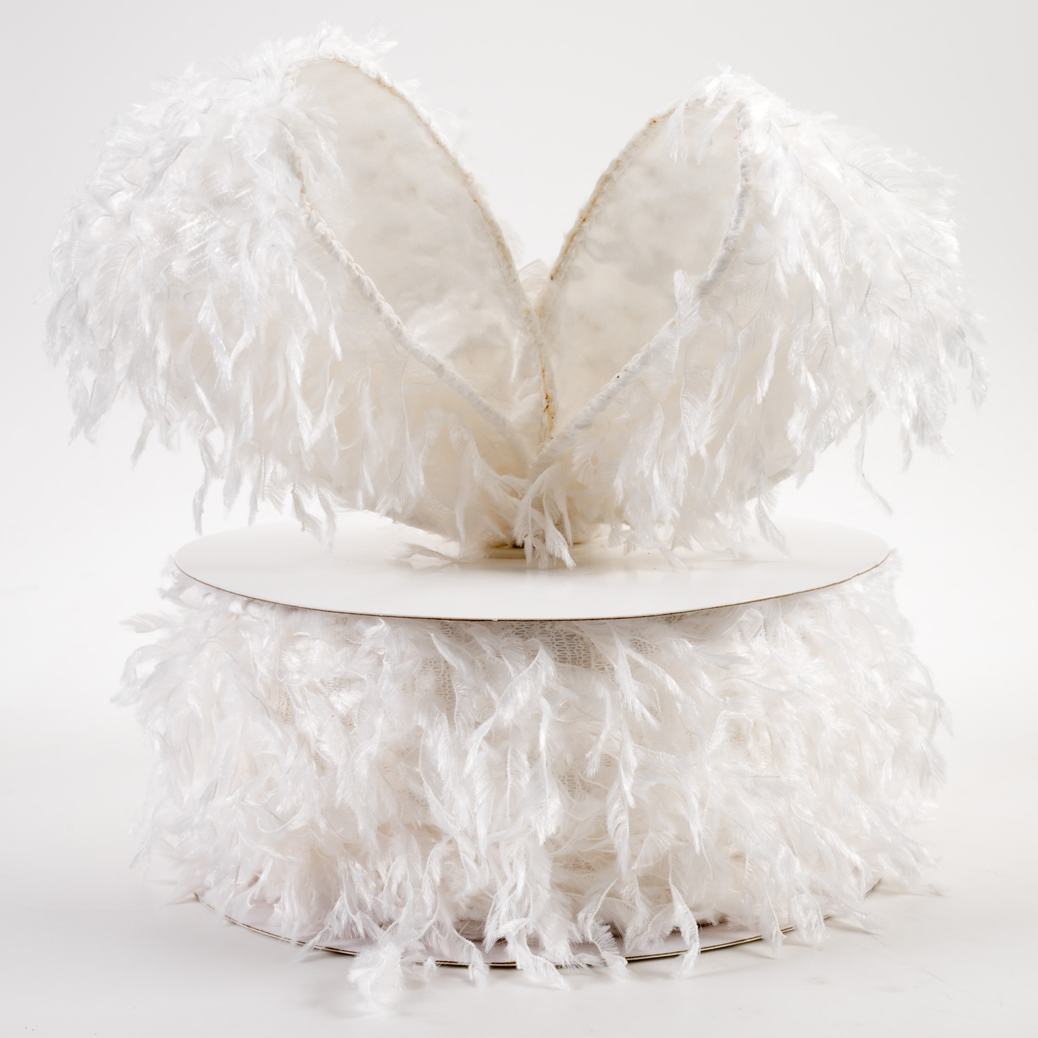 2.5" Furry Fabric Ribbon: White (10 Yards) Lifestyle Photo