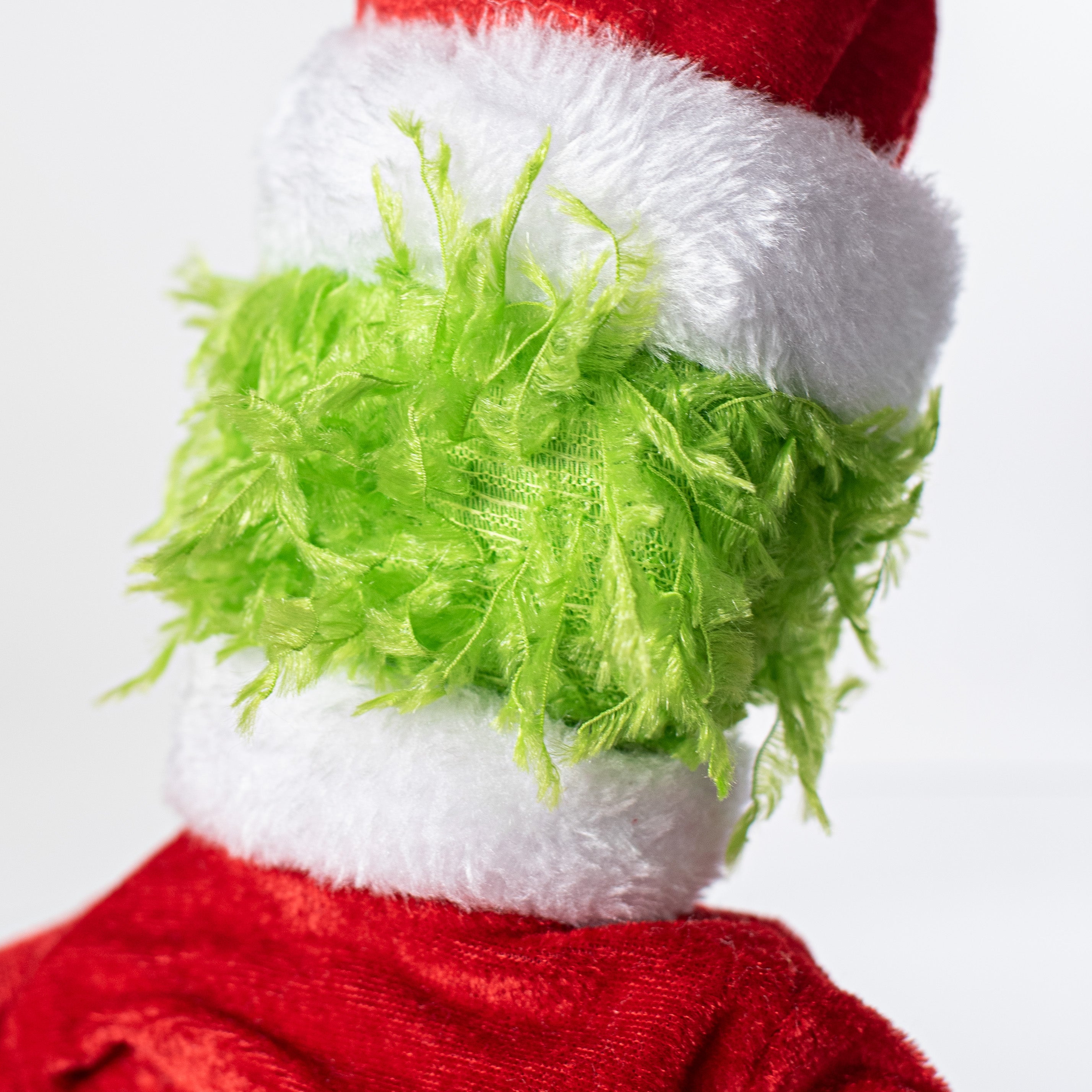 21" Furry Green Monster Santa Elf Accent detail photo 3