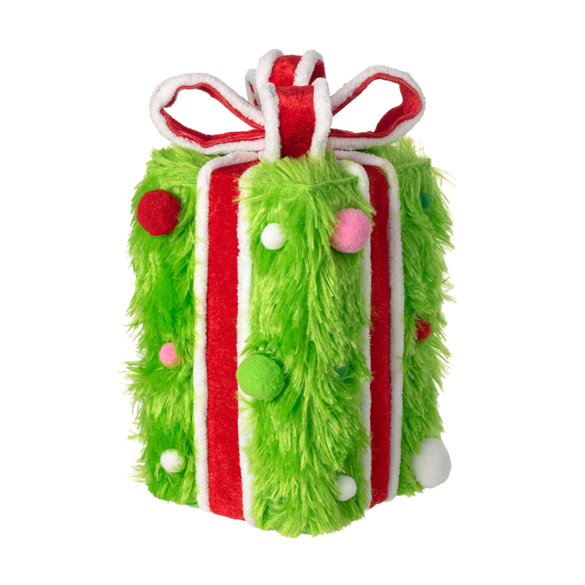 9" Furry Monster Gift Box Decor: Lime Green Item Number: 86711GN