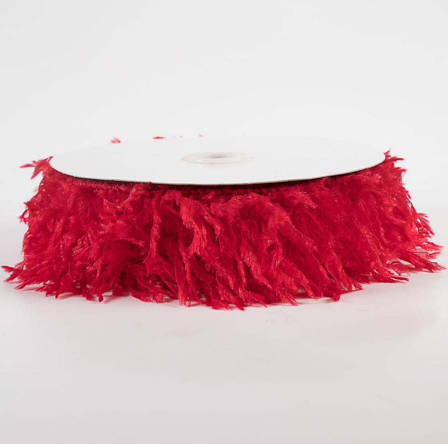 1.5" Furry Ribbon: Red (10 Yards)