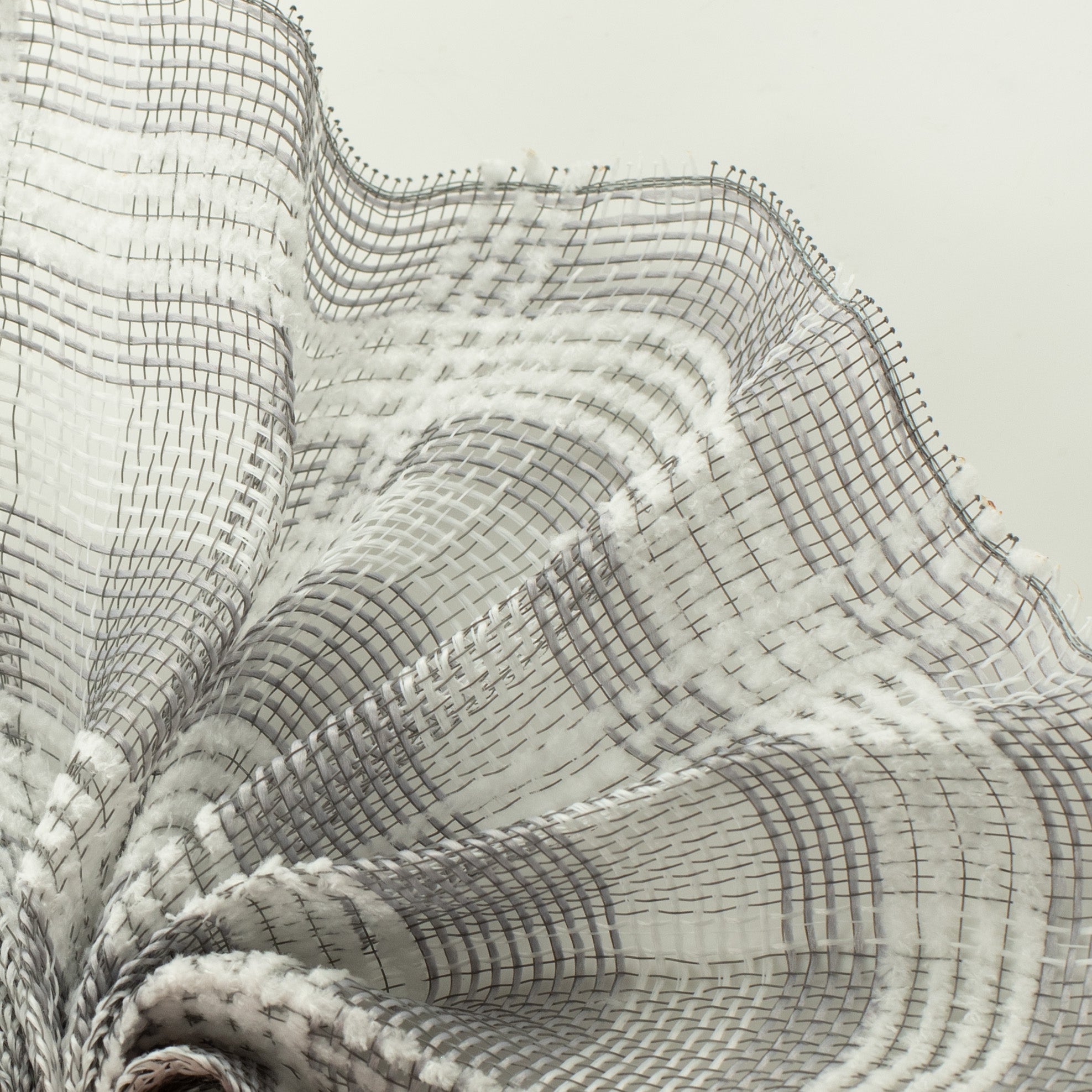 10" Fuzz Plaid Mesh: Grey & White Lifestyle Photo