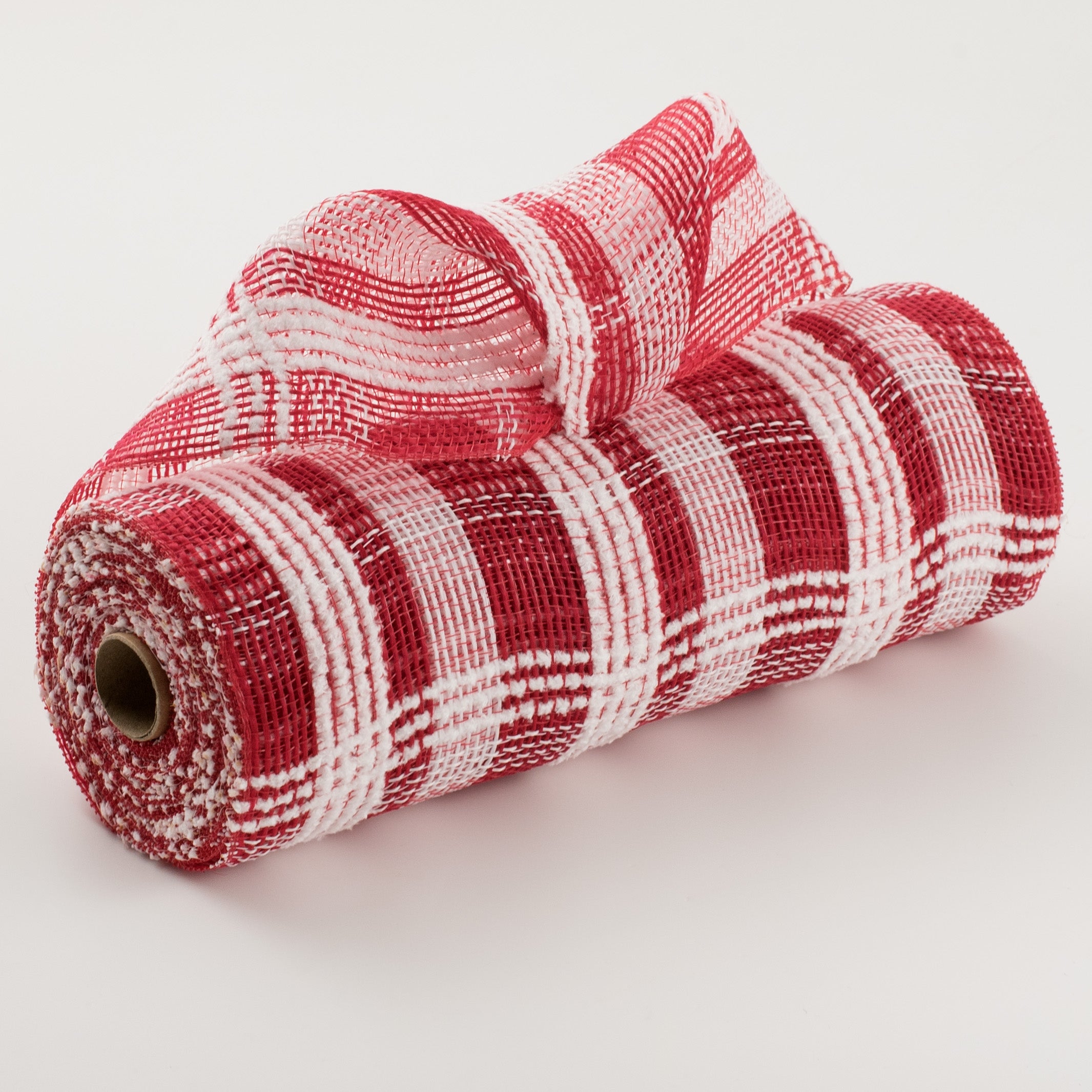 10" Fuzz Plaid Mesh: Red & White Item Number: XB235810-13