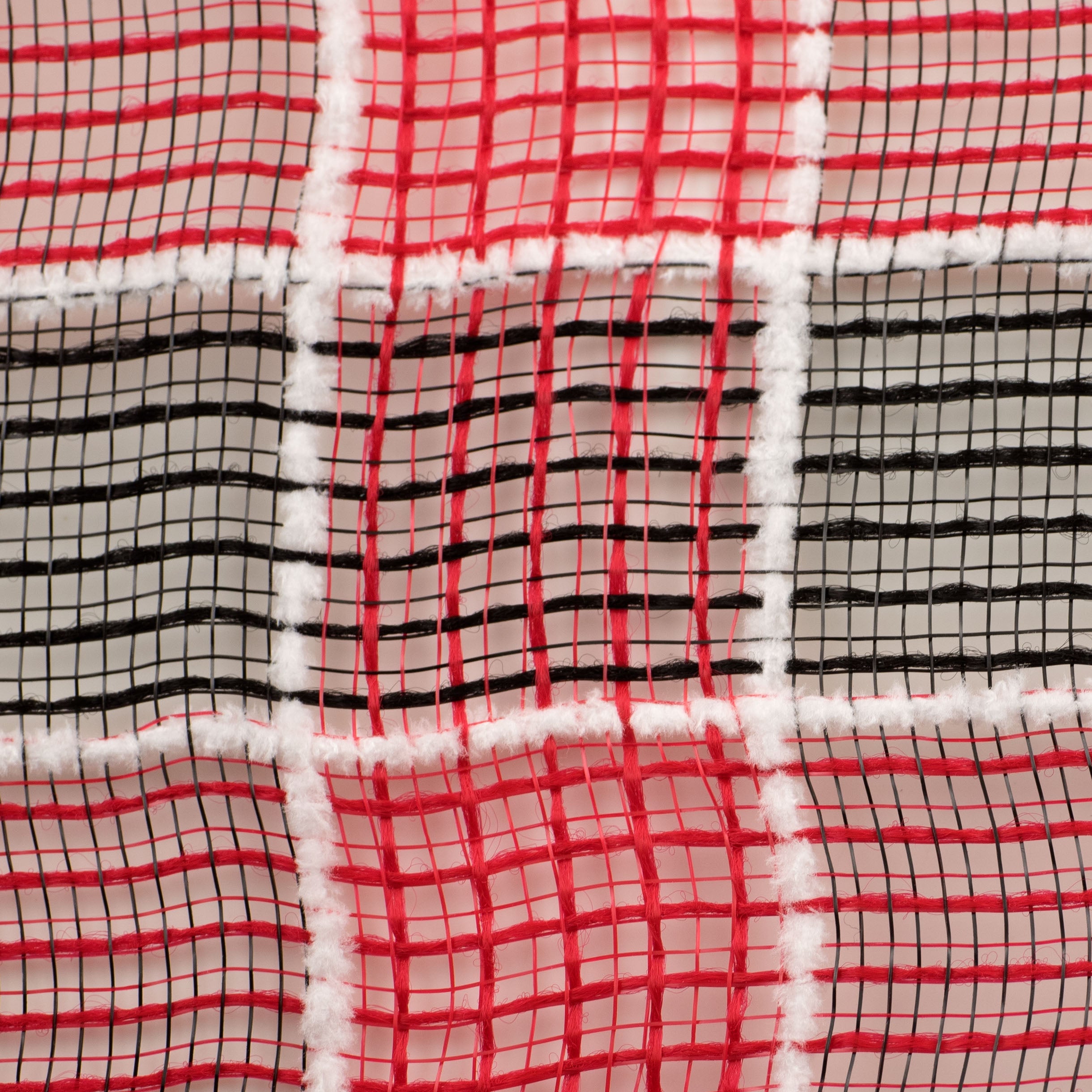 10" Fuzz Snow Check Mesh: Black & Red detail photo 3