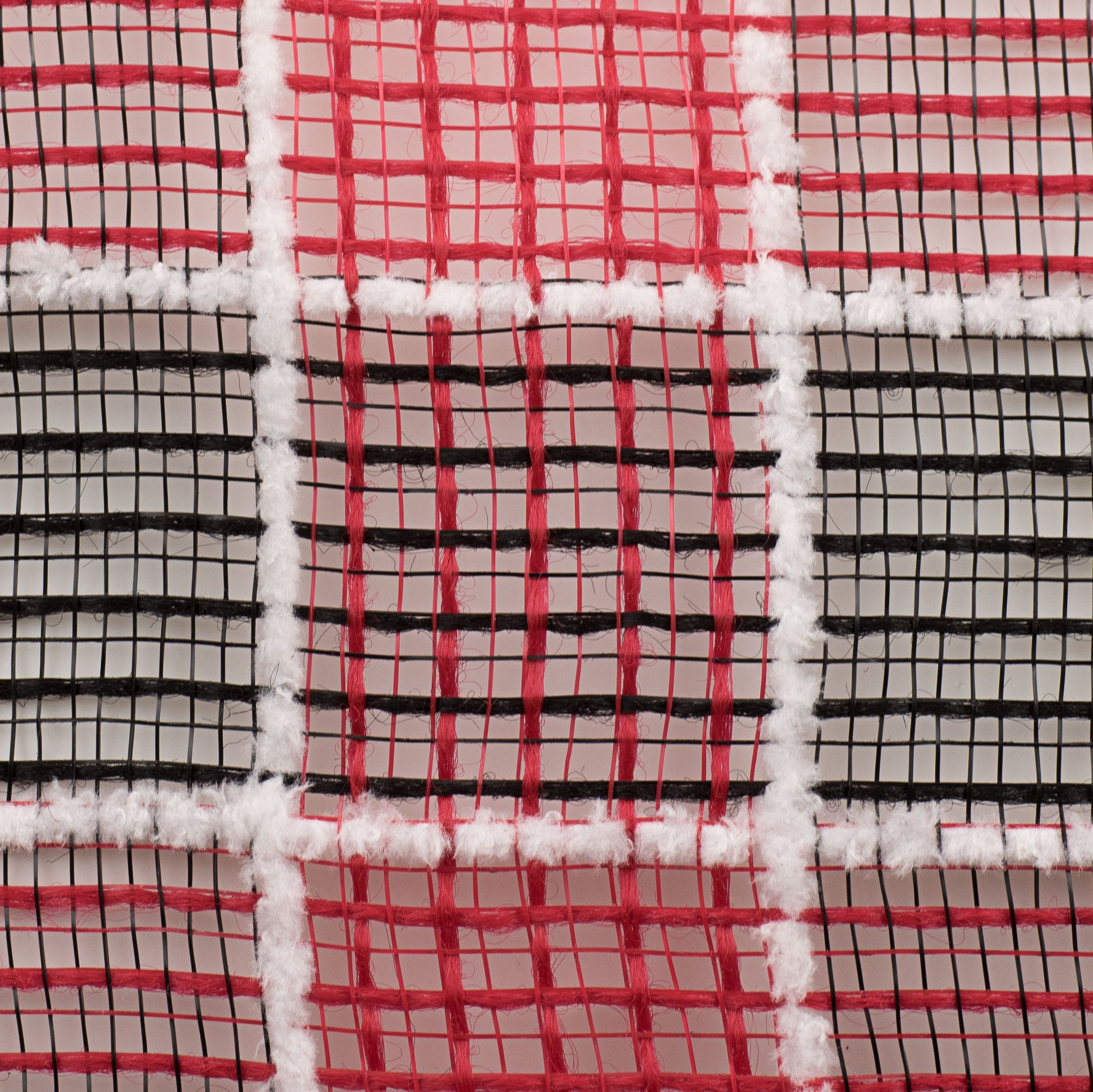 21" Fuzz Snow Check Mesh: Black & Red detail photo 3