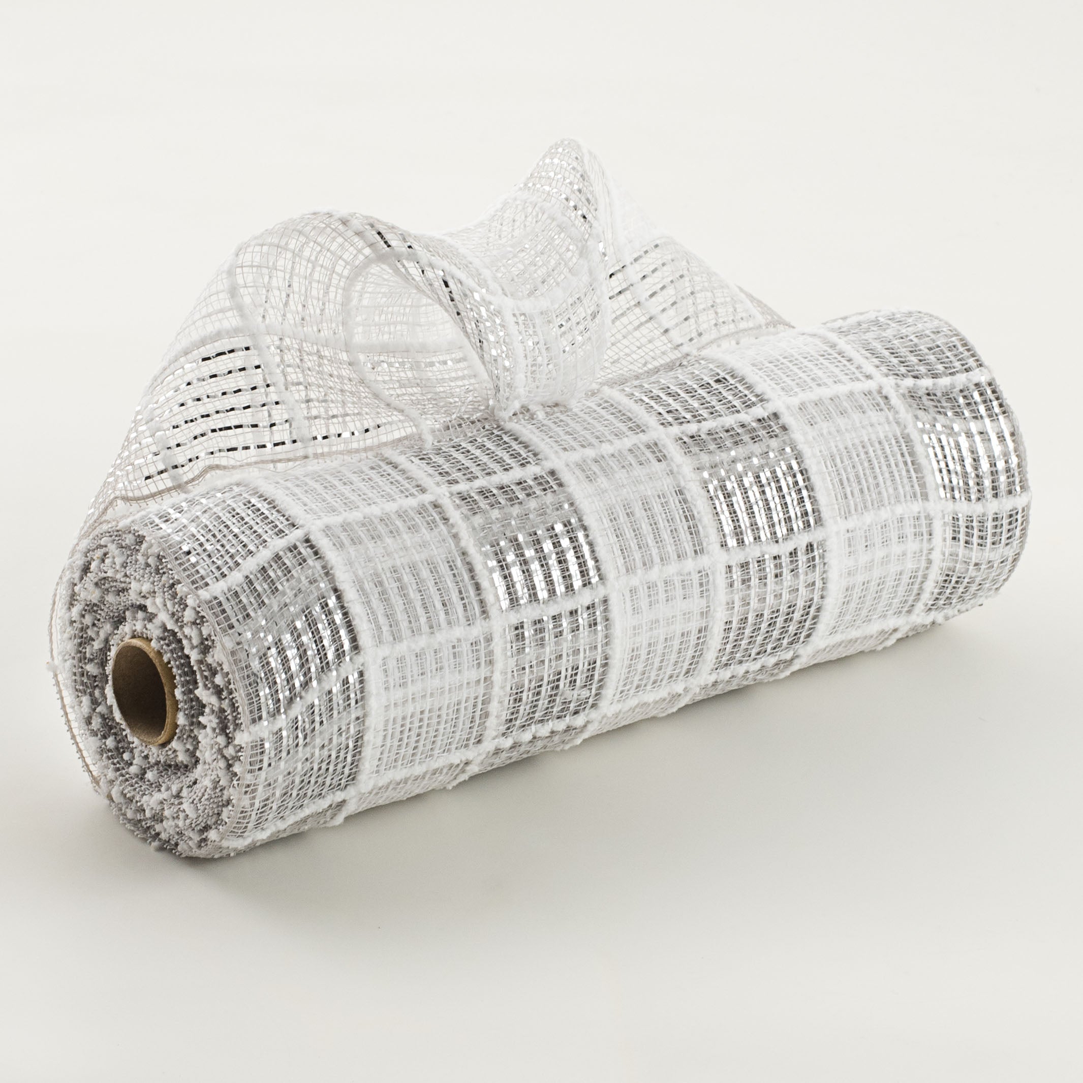 10" Fuzz Snow Check Mesh: Silver, White Item Number: XB105710-16