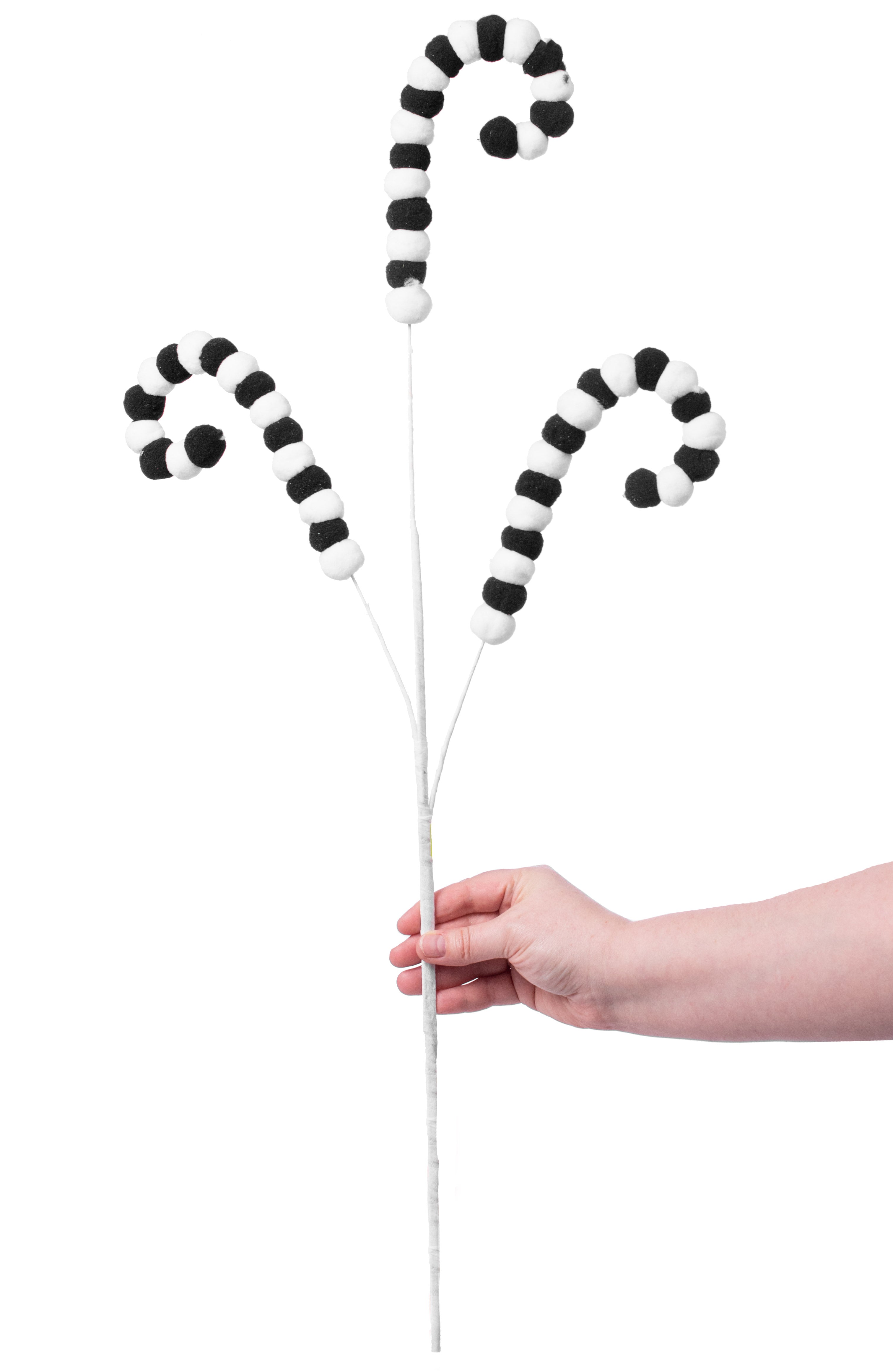 28" Fuzzy Ball Spray: Black & White Lifestyle Photo