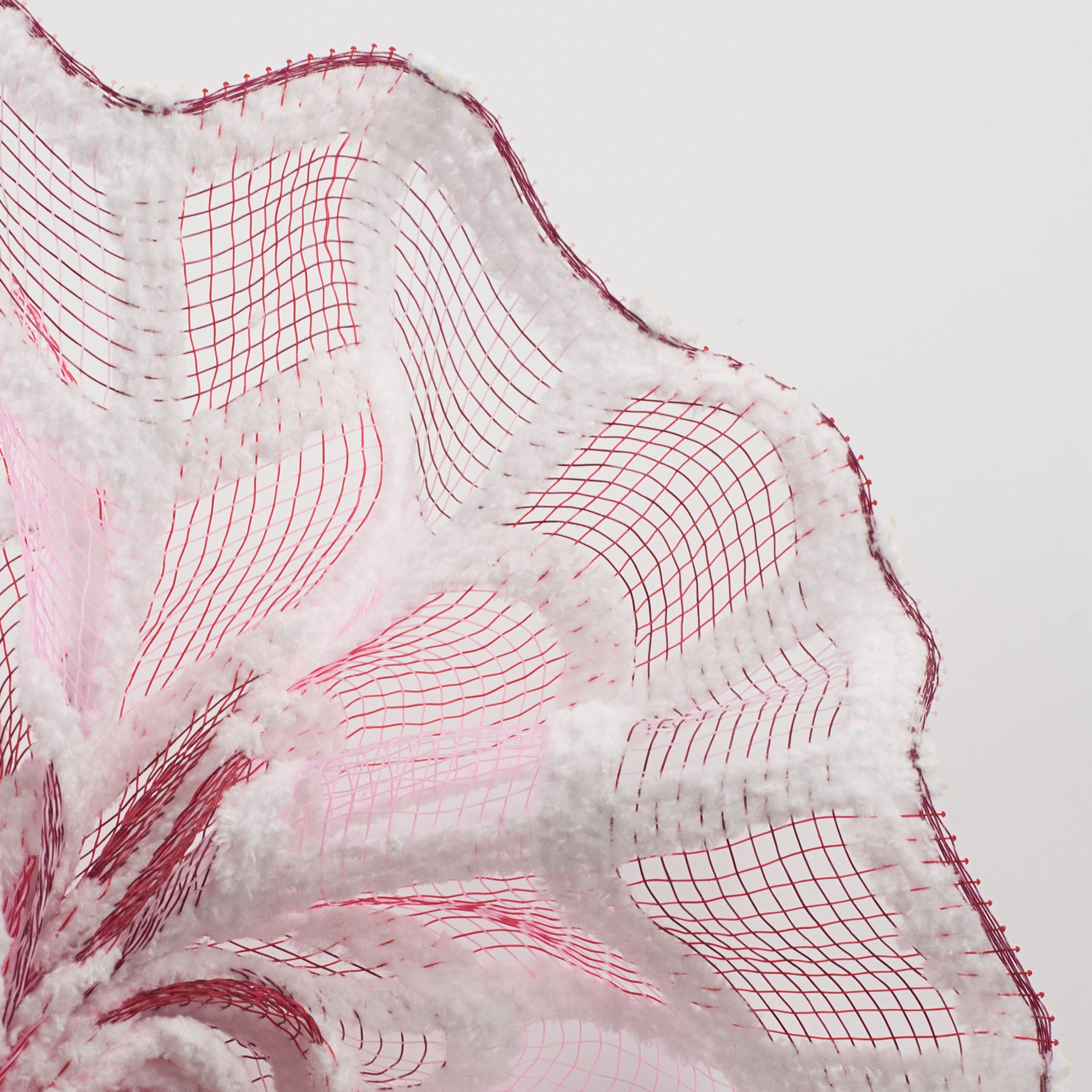 10" Fuzzy Check Mesh: Red, Pink & White Lifestyle Photo