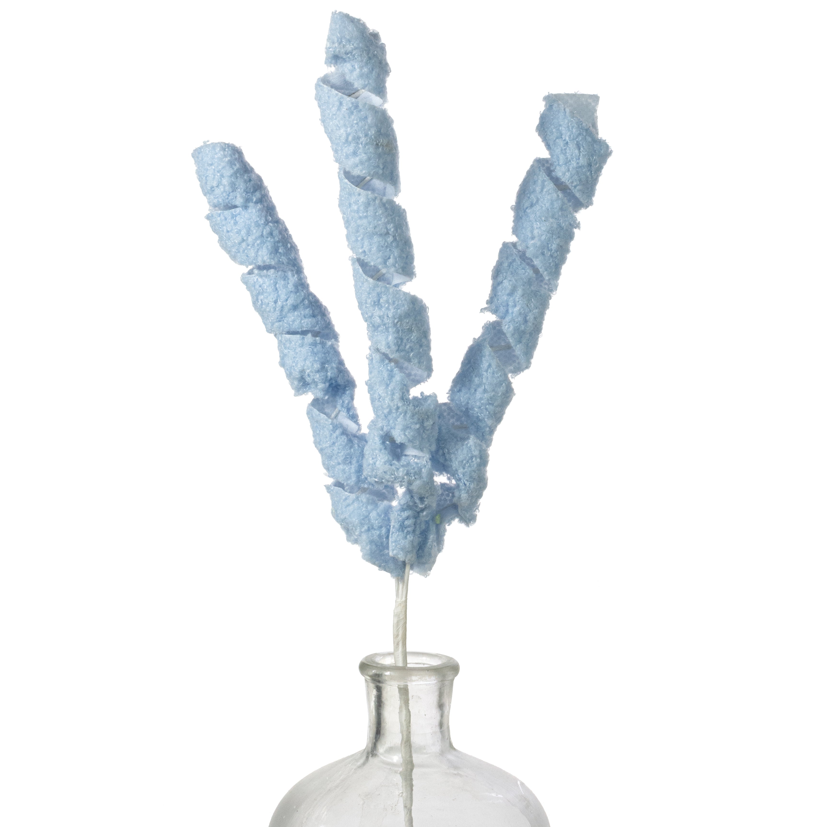 19" Fuzzy Fabric Ribbon Curls Spray: Blue Item Number: 235905