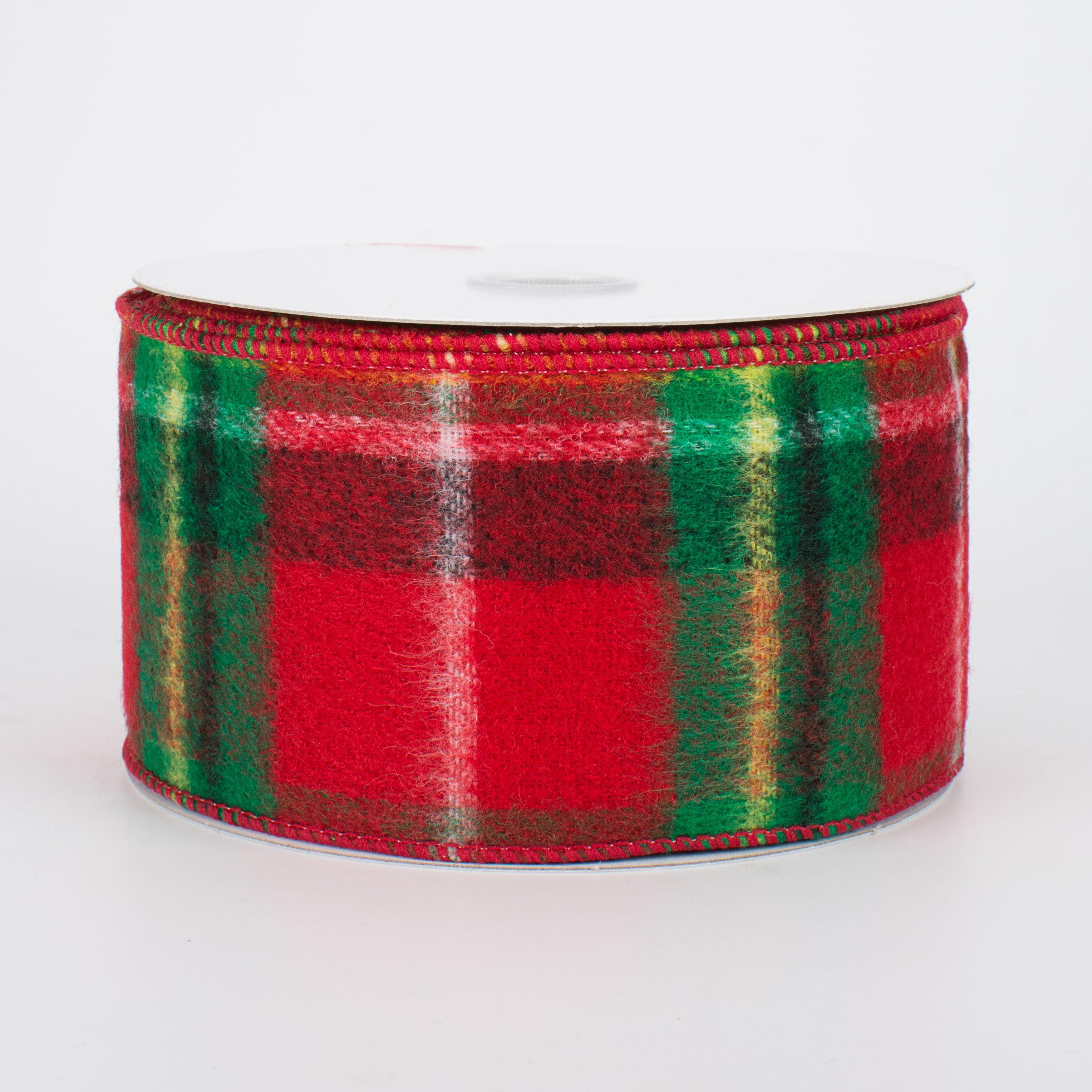 2.5" Fuzzy Flannel Plaid Ribbon: Christmas Tartan (10 Yards)