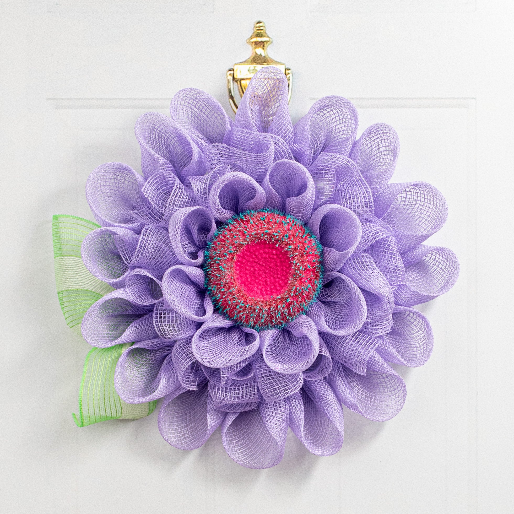 6.25" Fuzzy Flower Head: Fuchsia & Turquoise Lifestyle Photo
