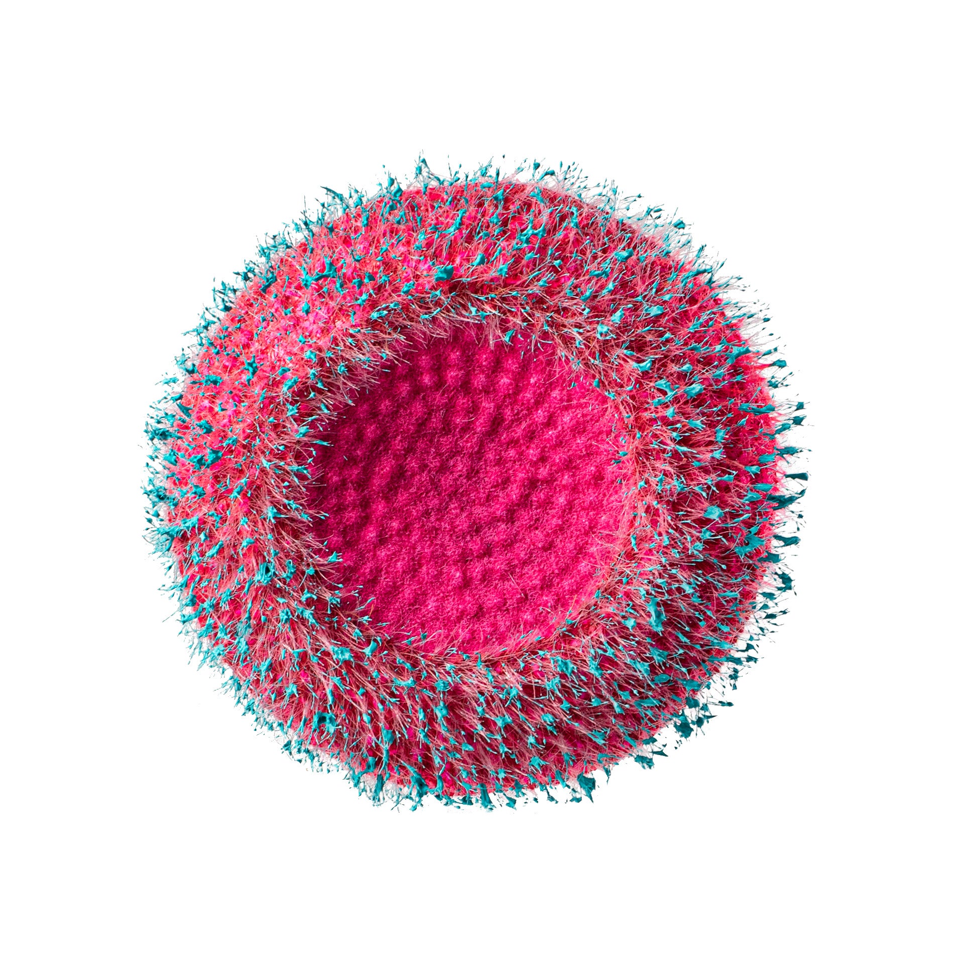 6.25" Fuzzy Flower Head: Fuchsia & Turquoise Item Number: FJ517936