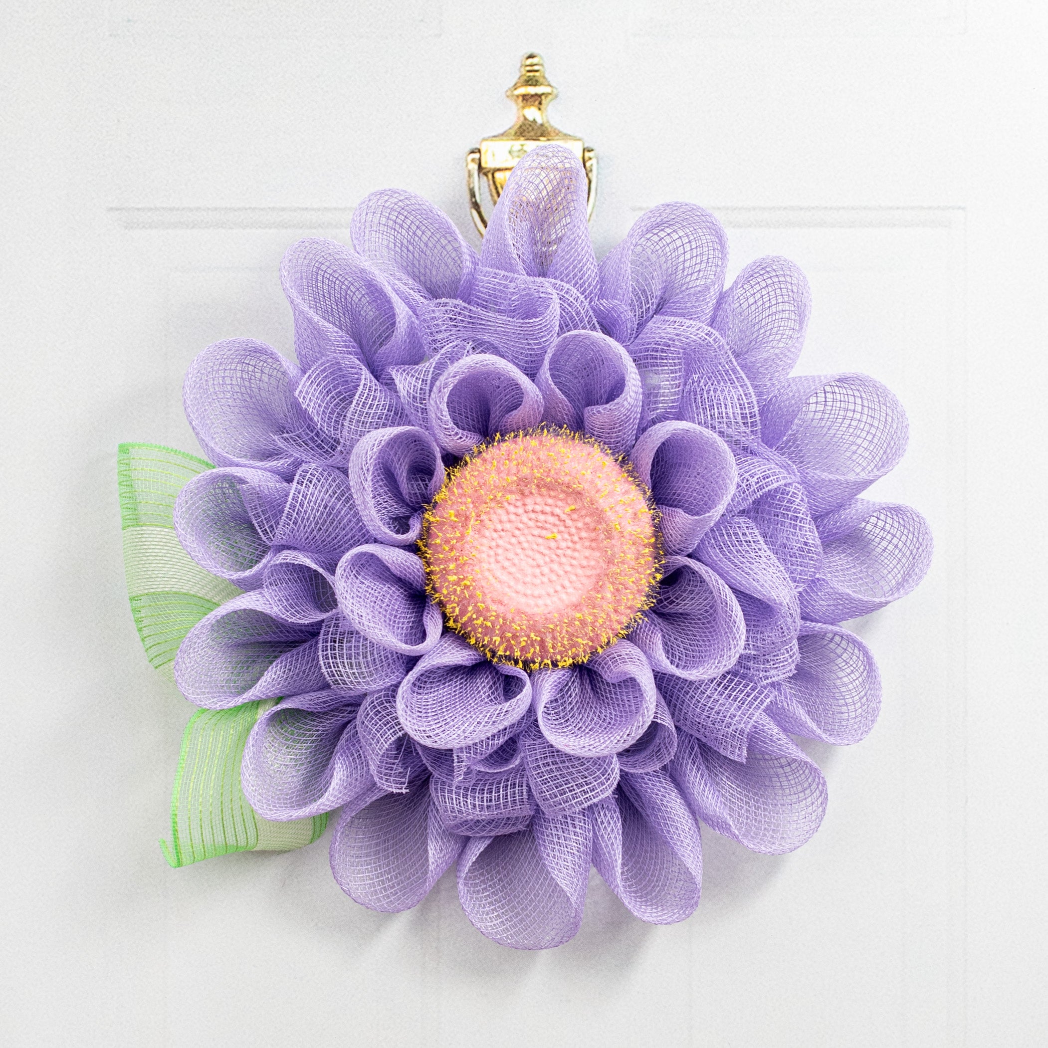 6.25" Fuzzy Flower Head: Light Pink & Yellow Lifestyle Photo