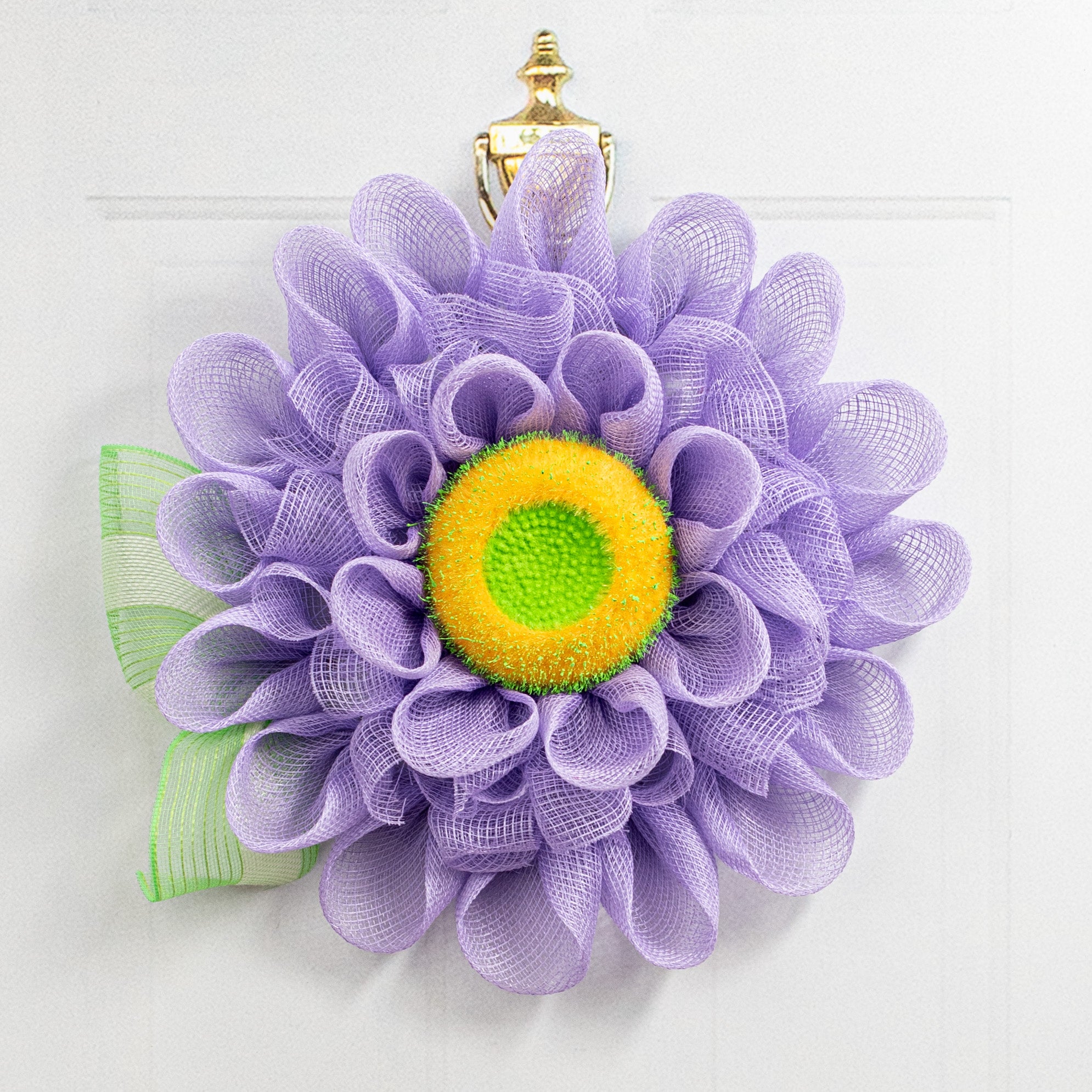 6.25" Fuzzy Flower Head: Yellow & Green Lifestyle Photo