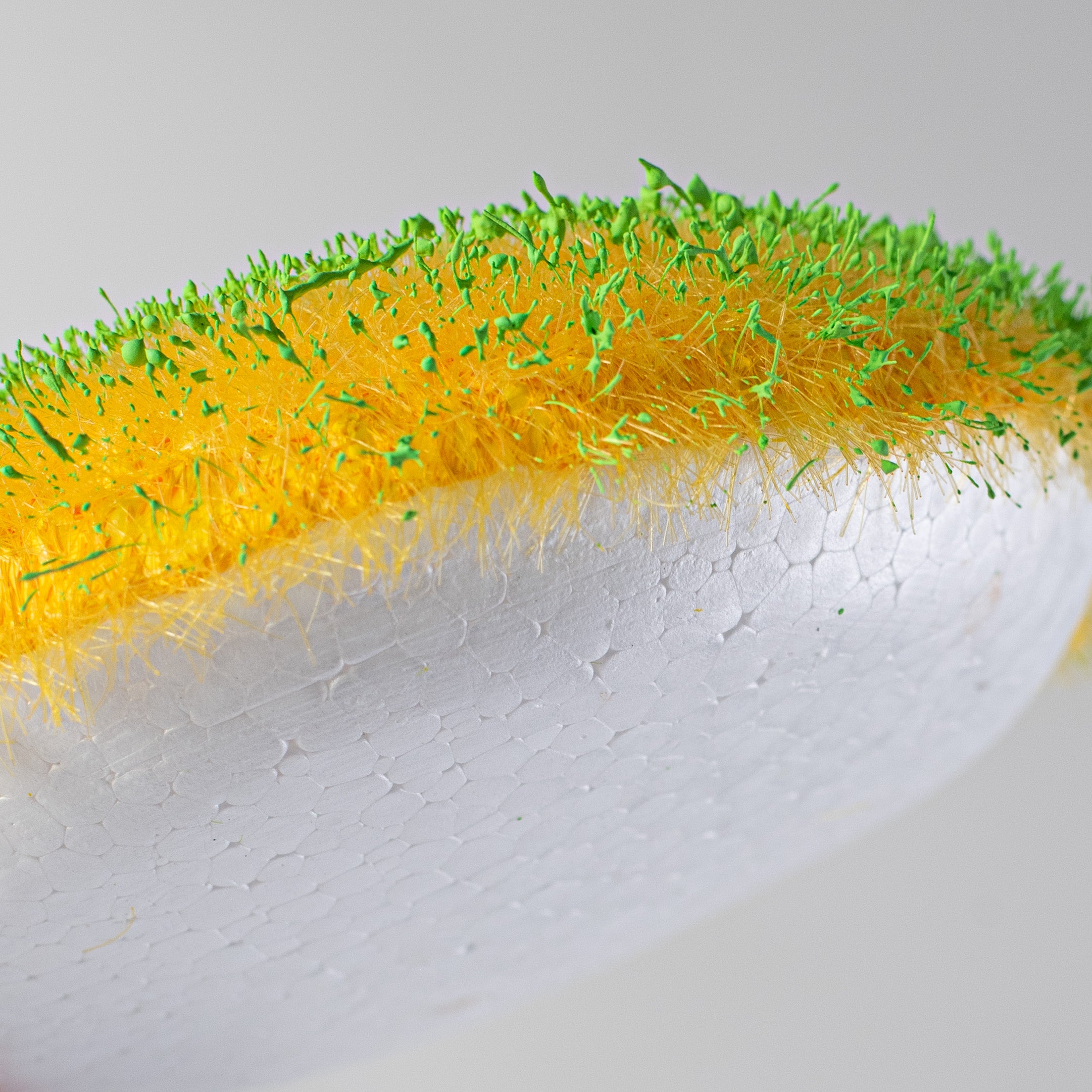 6.25" Fuzzy Flower Head: Yellow & Green detail photo 5
