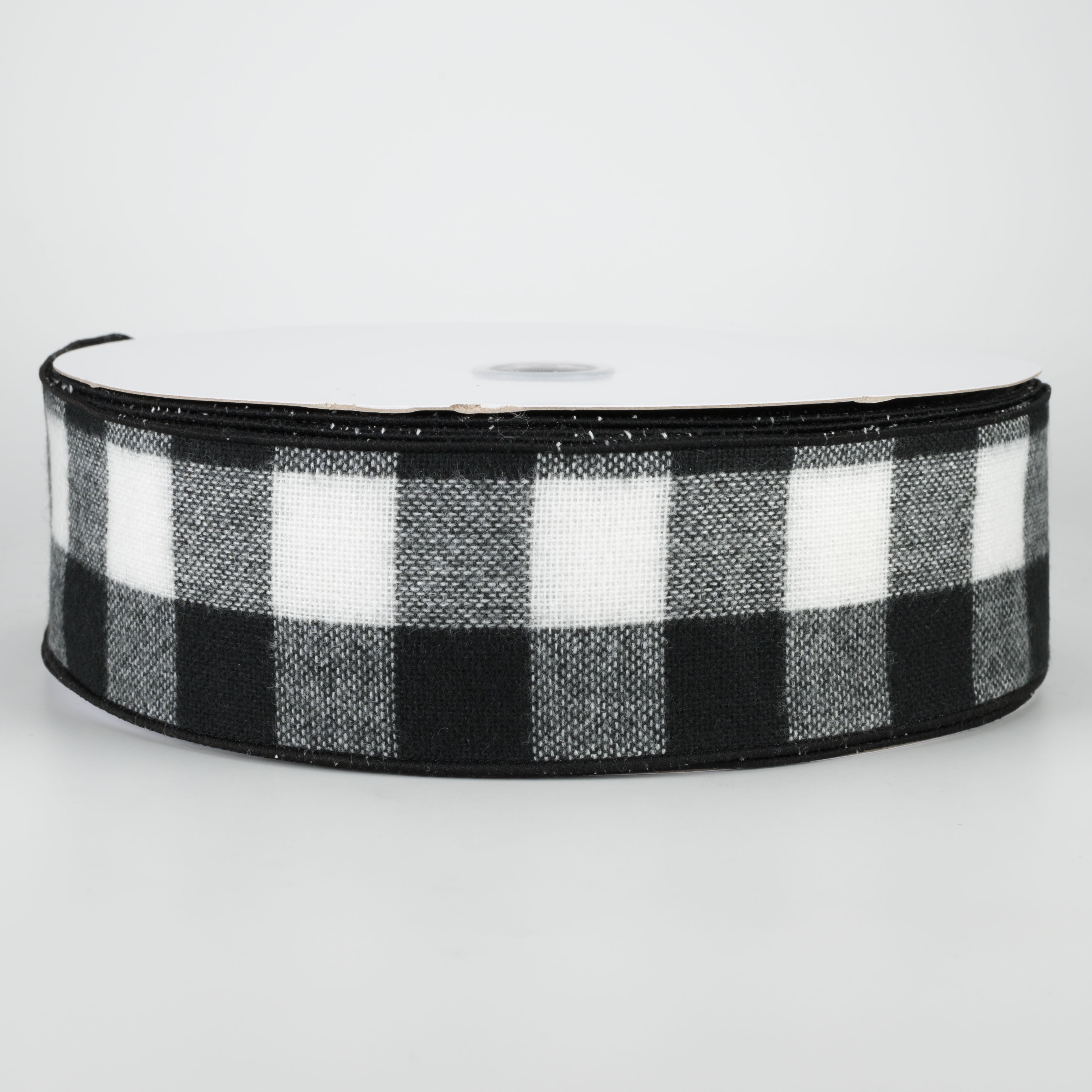2.5" Fuzzy Large Check Ribbon: Black & White (50 Yards)