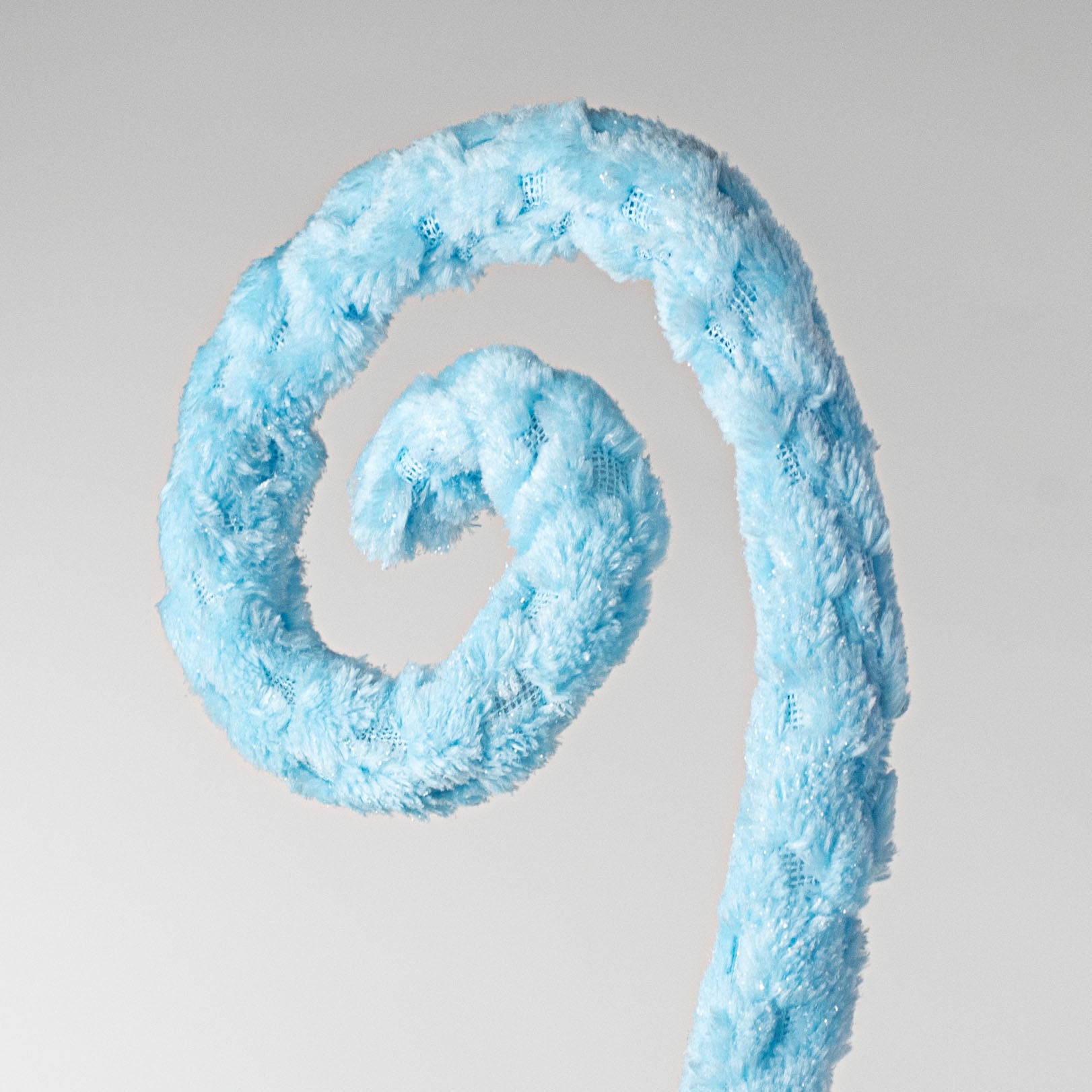 28" Fuzzy Spiral Curly Spray: Blue Lifestyle Photo