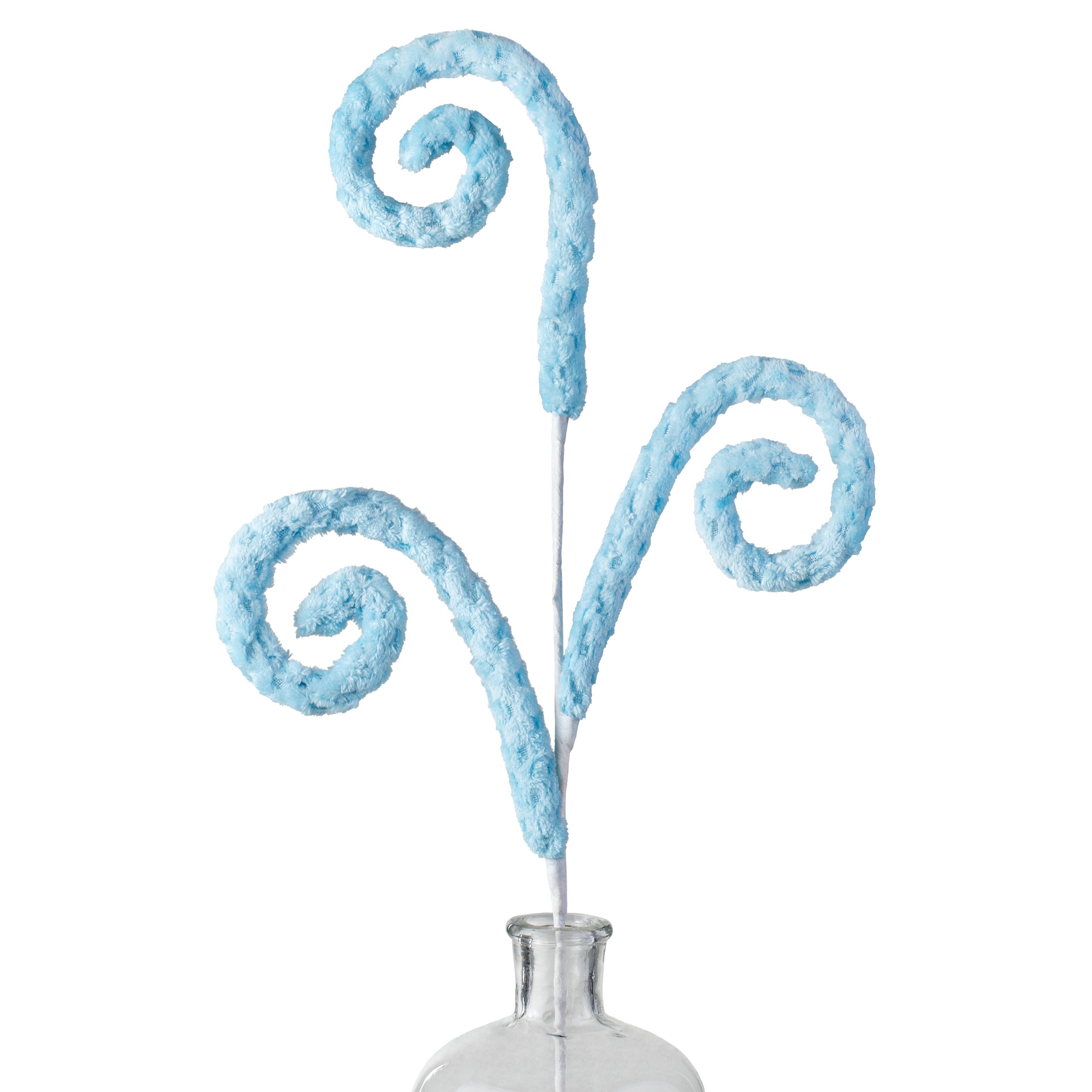 28" Fuzzy Spiral Curly Spray: Blue Item Number: 85405BL