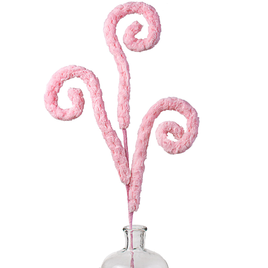 28" Fuzzy Spiral Curly Spray: Pink Item Number: 85405PK